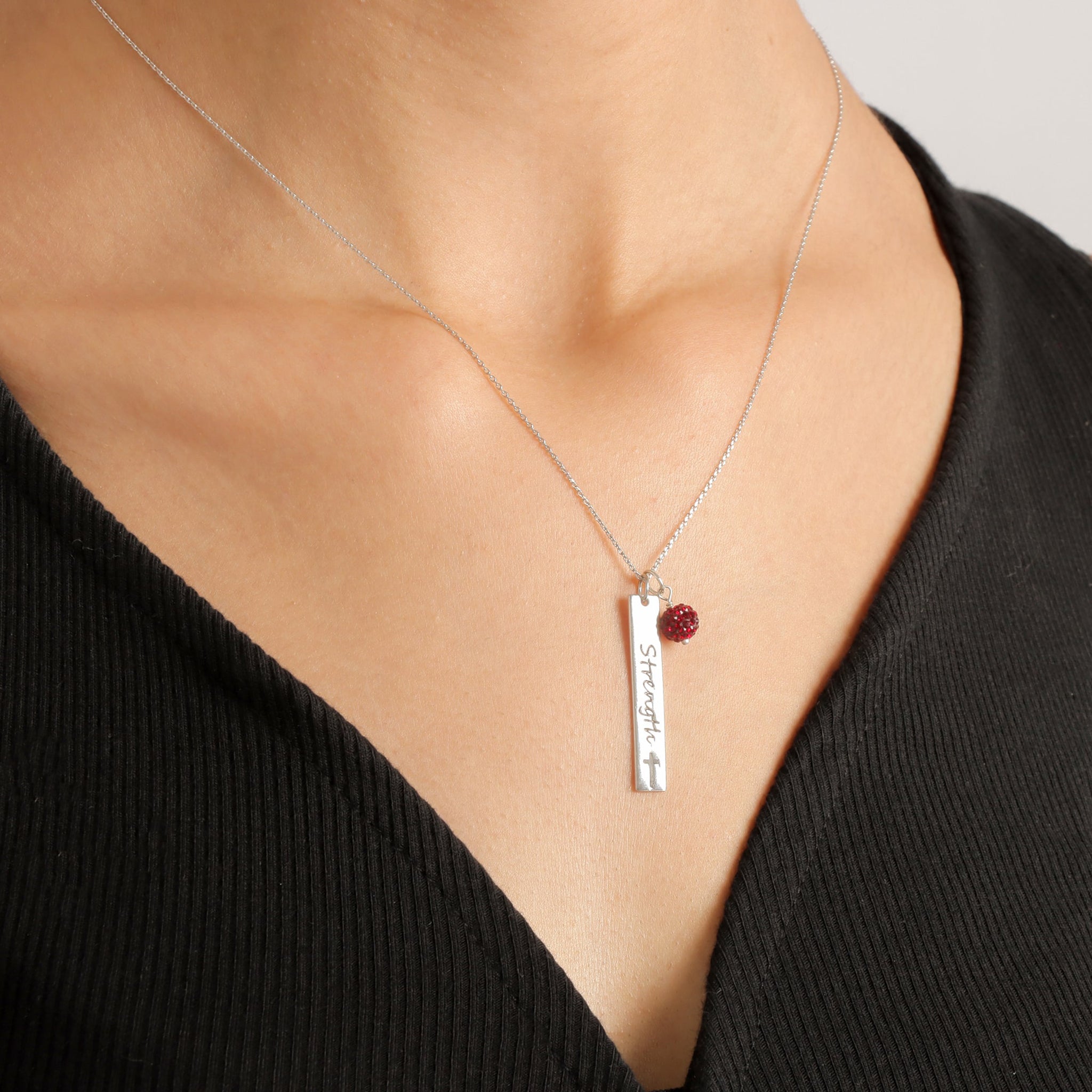 Inspired Bar Pendant "Strength"