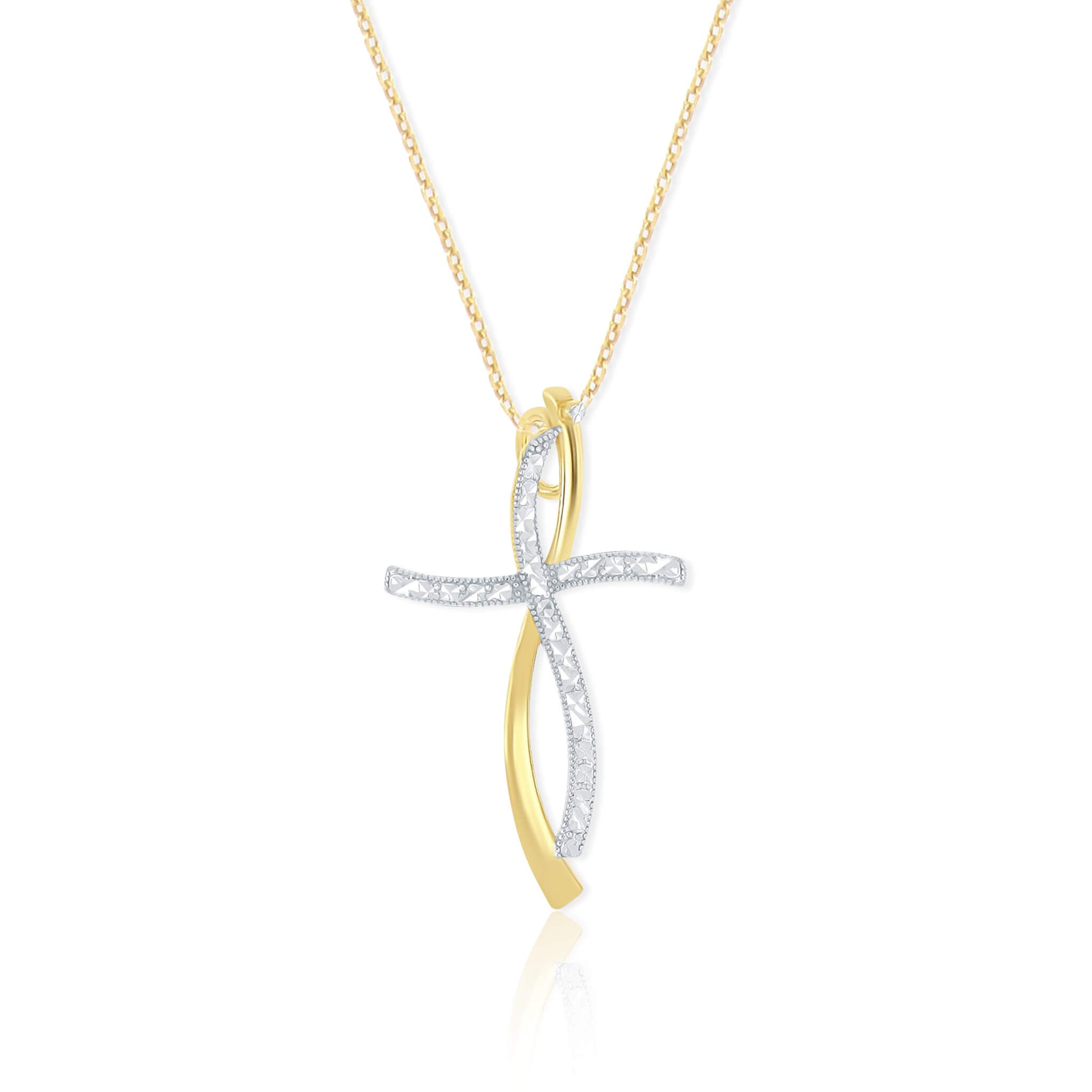Ribbon Cross Necklace Pendant - Gloria Jewels