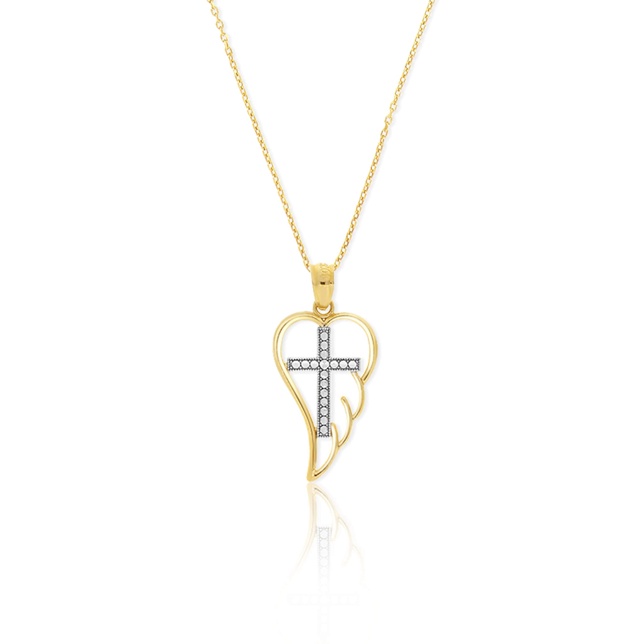 Angel Wing Cross Pendant - Gloria Jewels