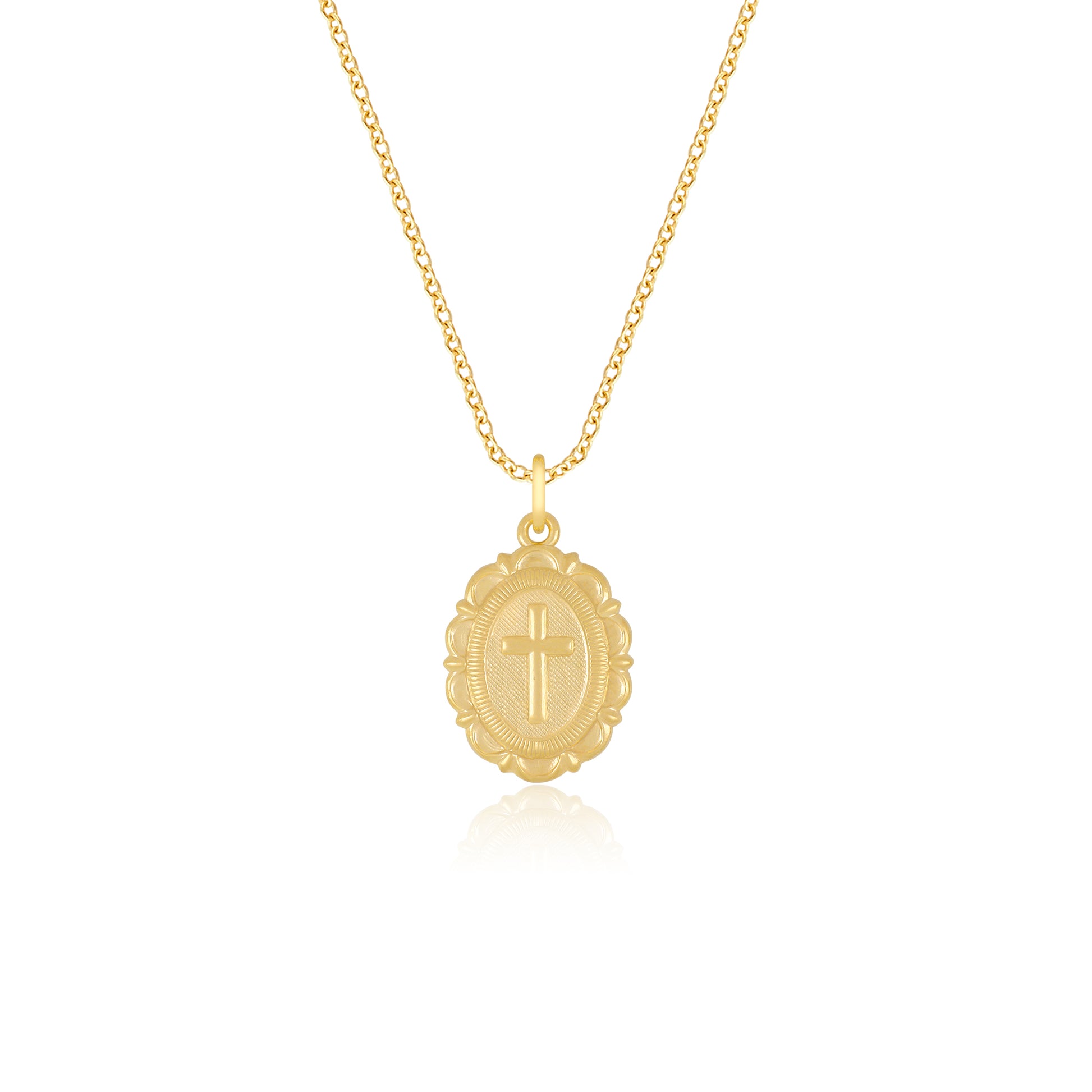 Cross Medallion Pendant Necklace - Gloria Jewels