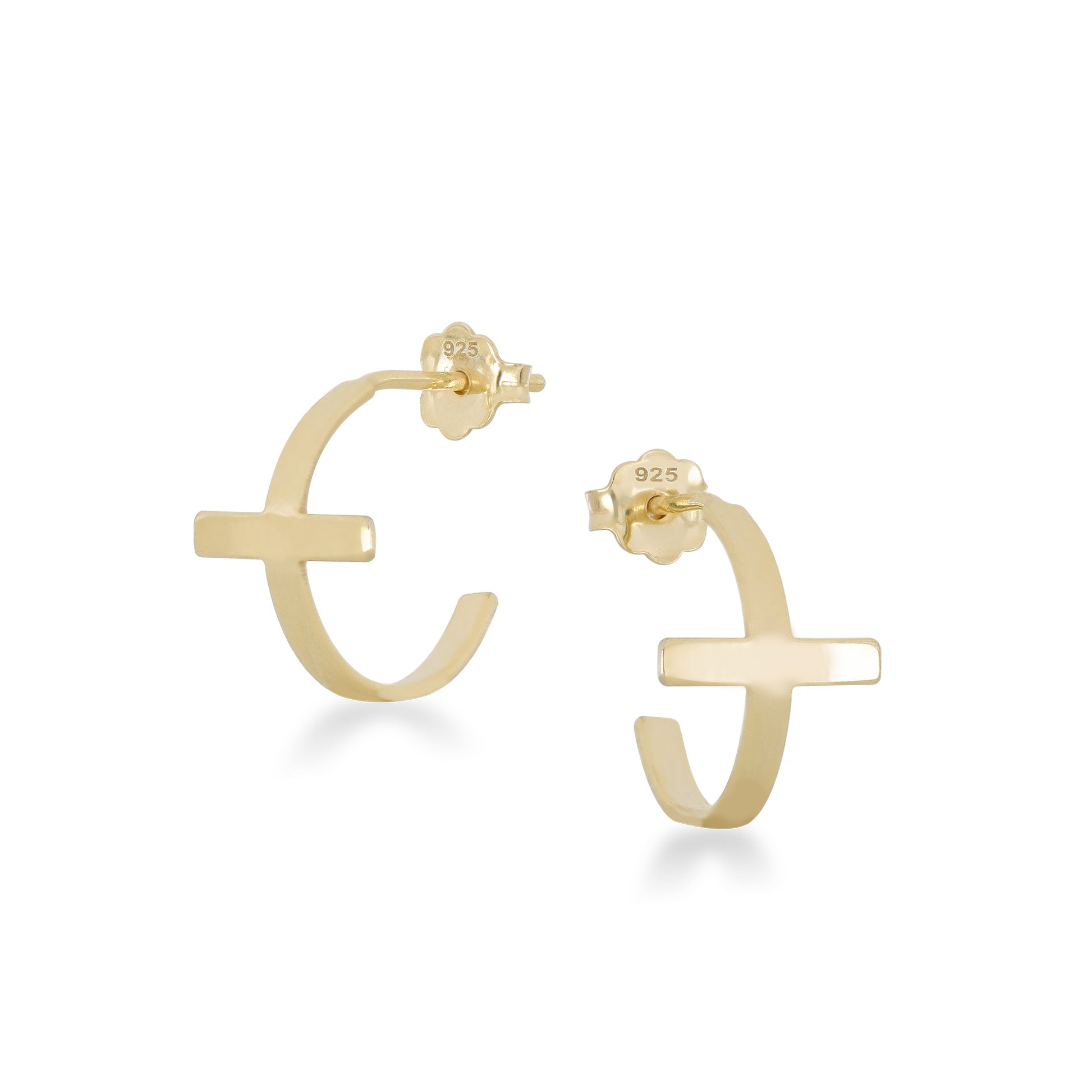 Divine Cross Hoop Earrings - Gloria Jewels