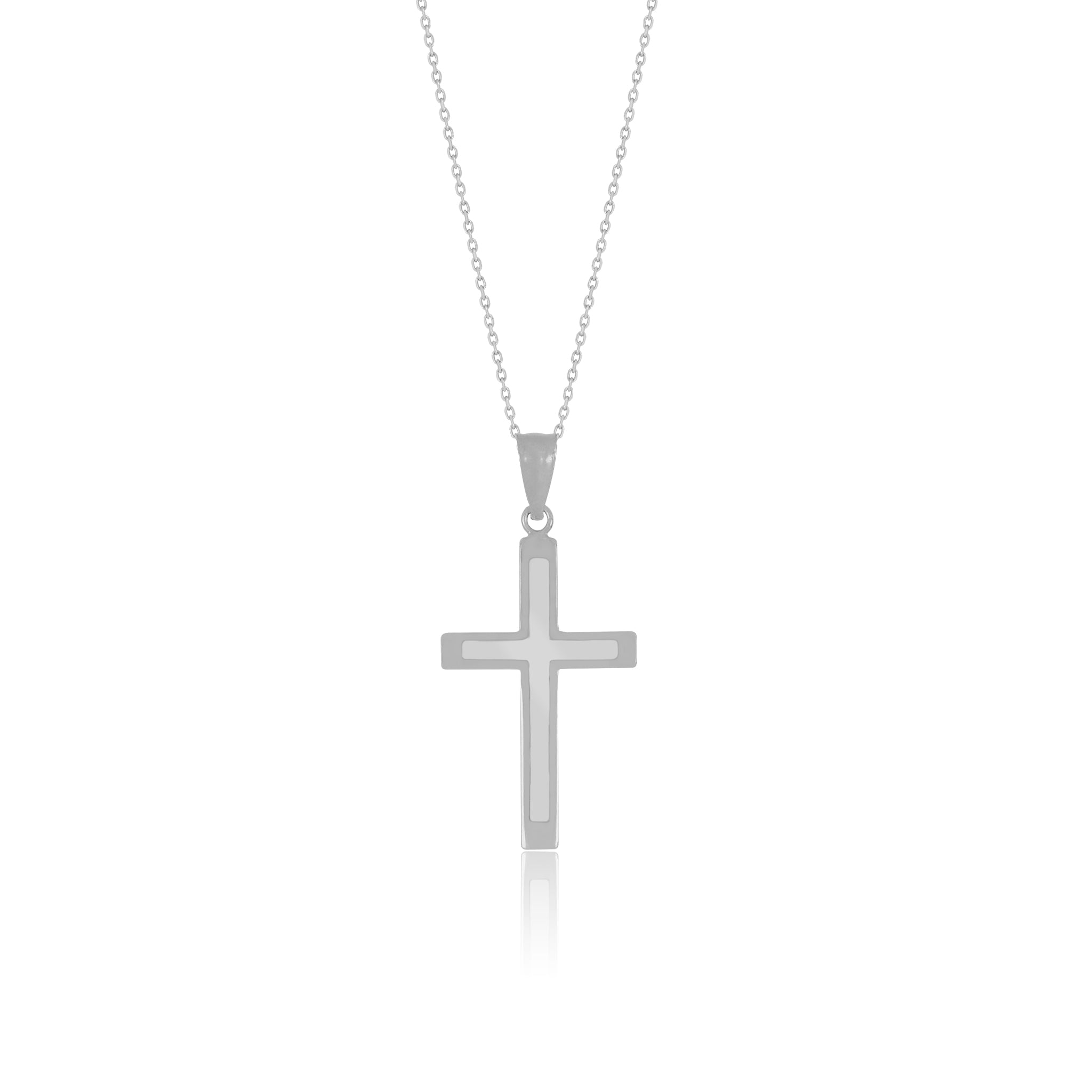 Classic Two Layer Polished Cross Pendant - Gloria Jewels
