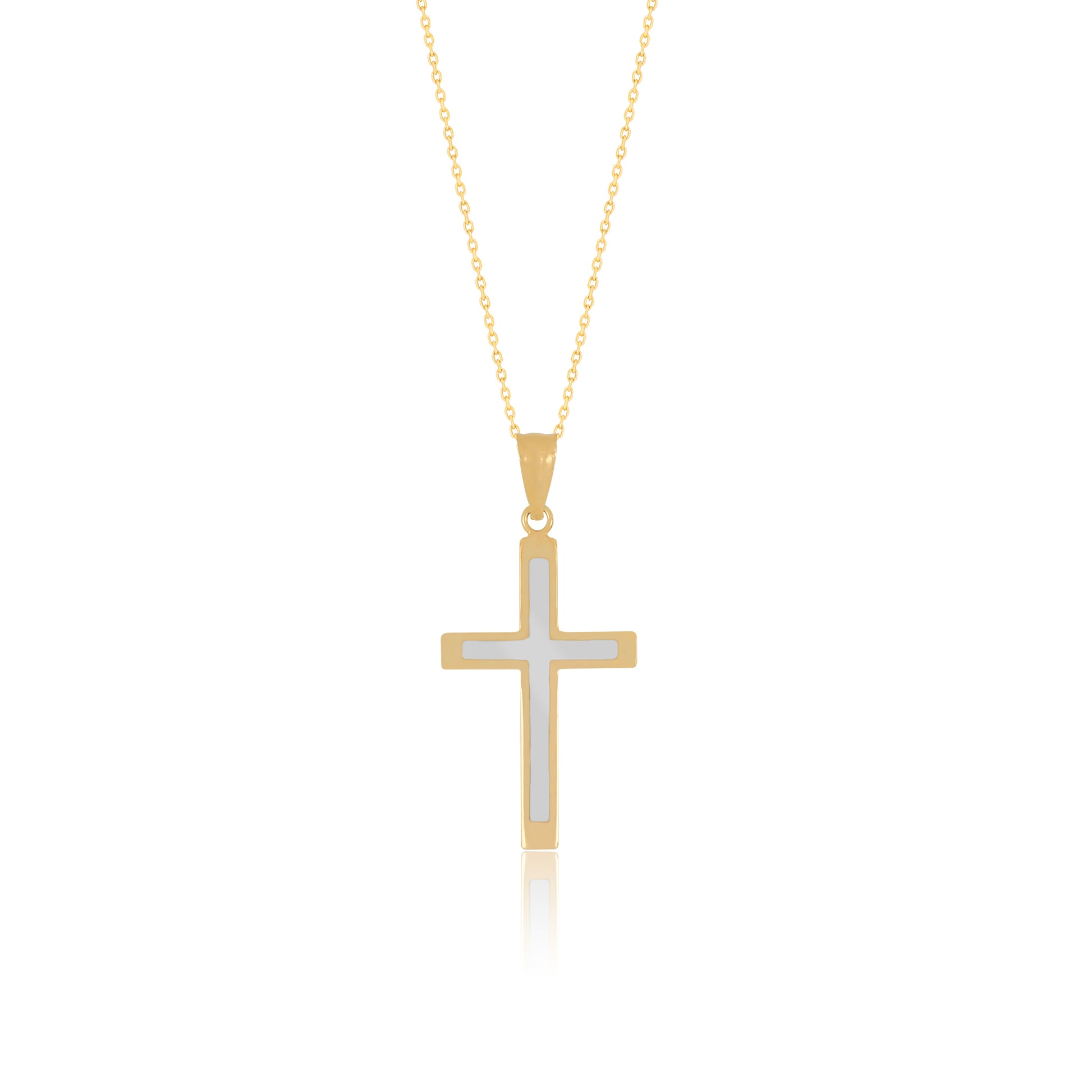 Classic Two Layer Polished Cross Pendant - Gloria Jewels