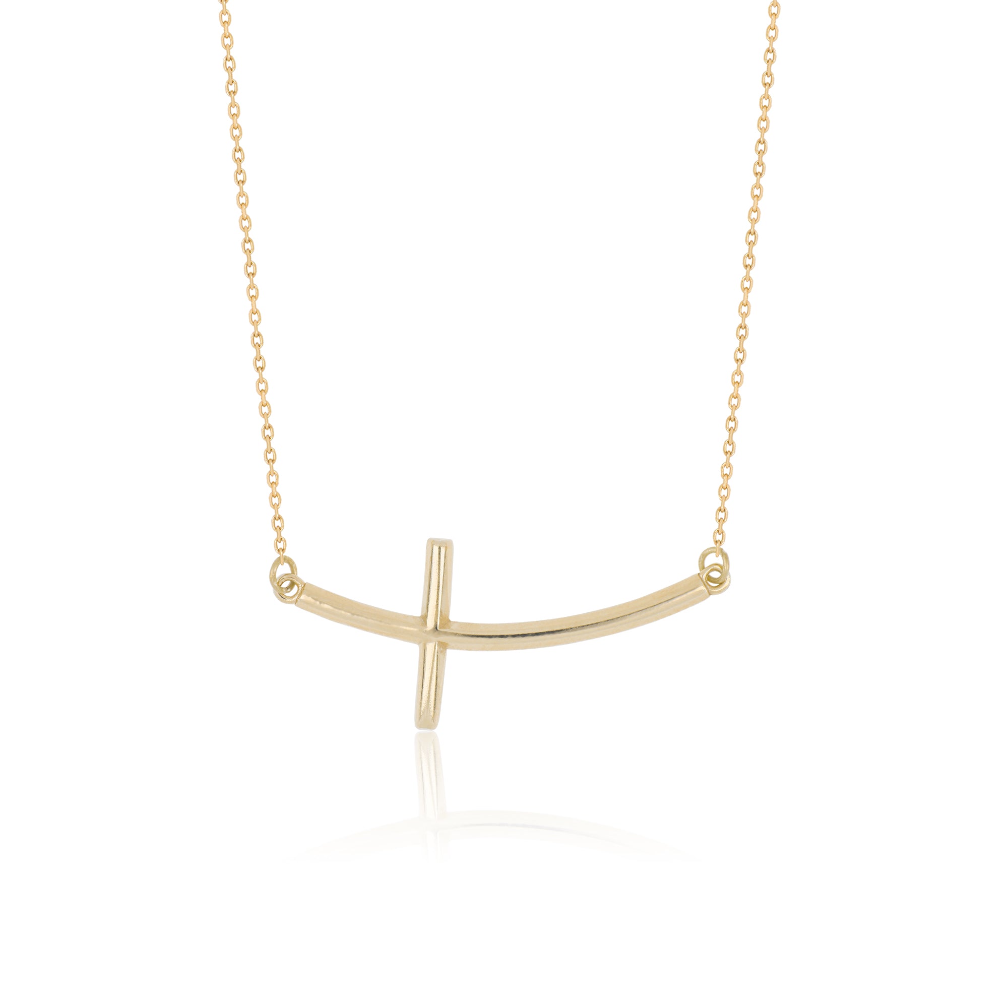 Collar con cruz curva lateral "Raquel"