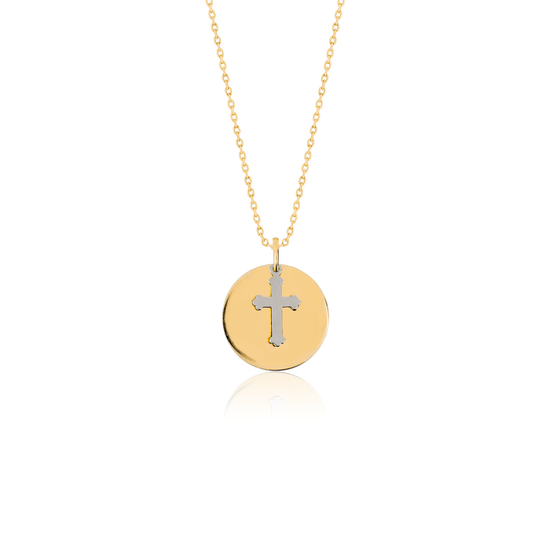 Versatile Cross Charm Disc Pendant