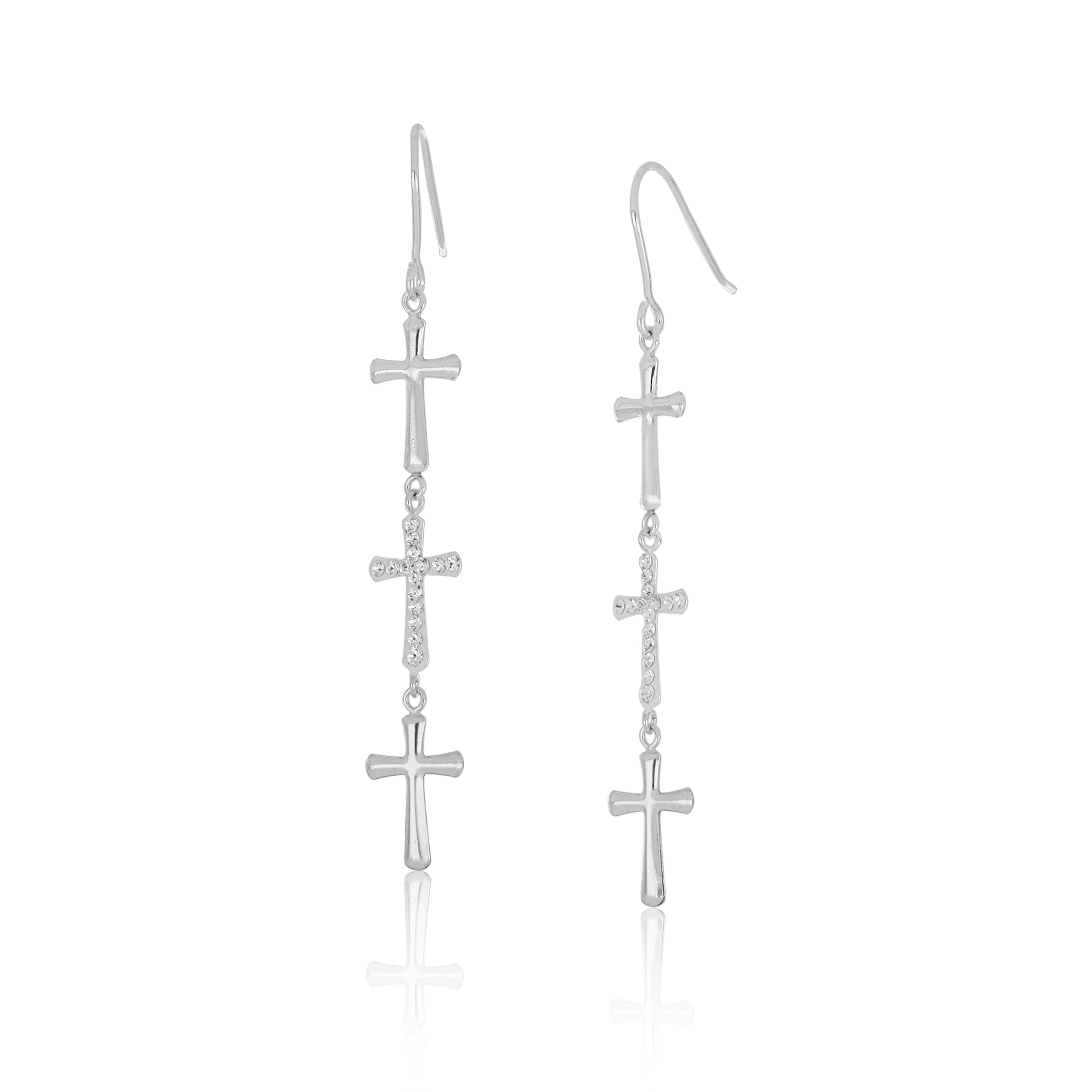 "Answered Prayer" Triple Cross Earrings