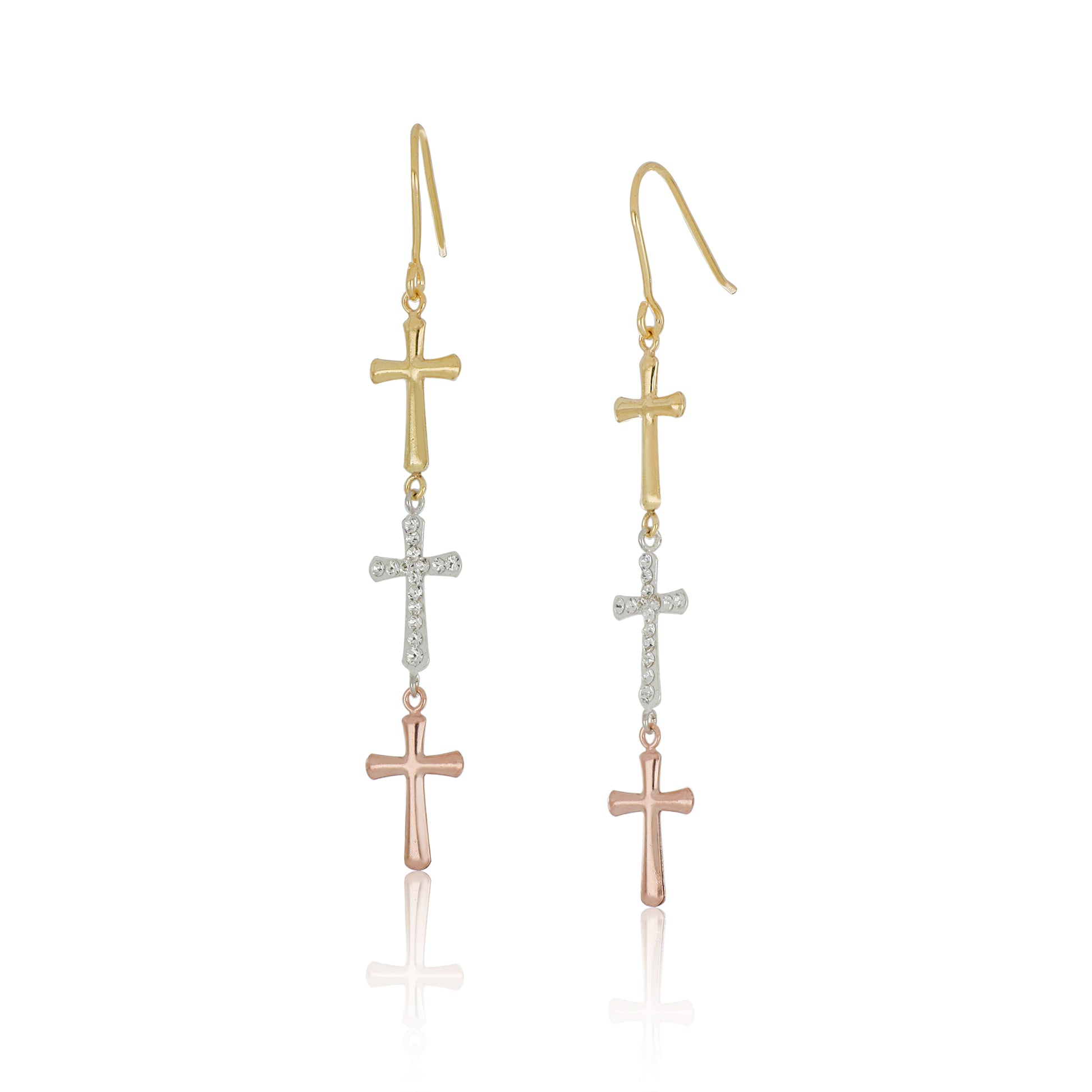 "Answered Prayer" Triple Cross Earrings