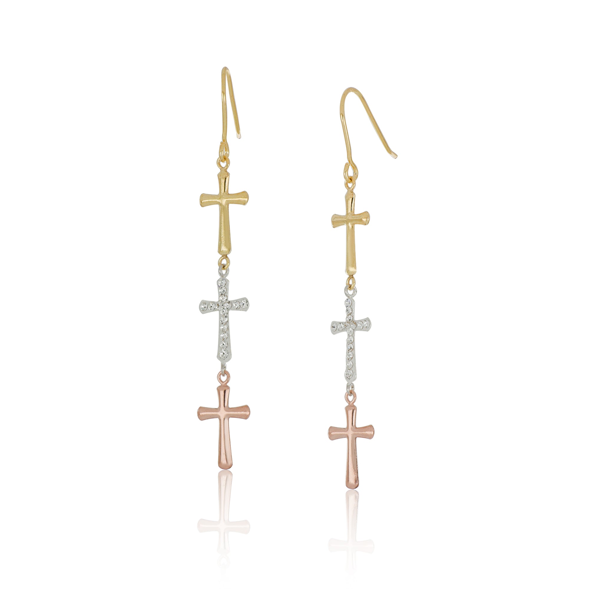 "Answered Prayer" Triple Cross Earrings