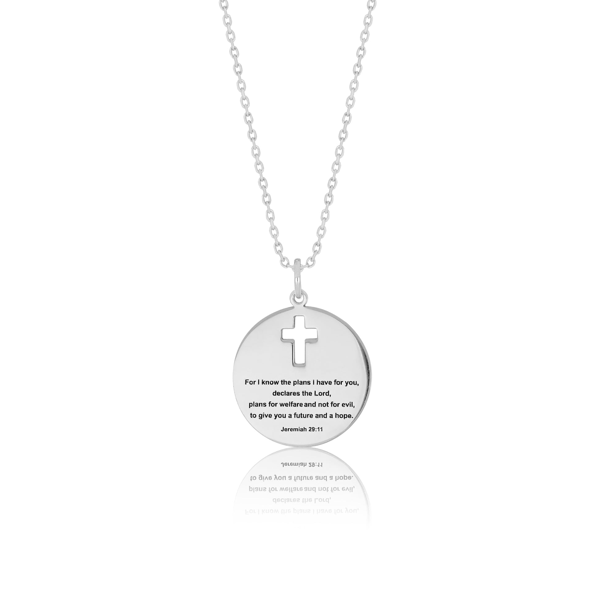 Inscribed Bible Verse Round Pendant
