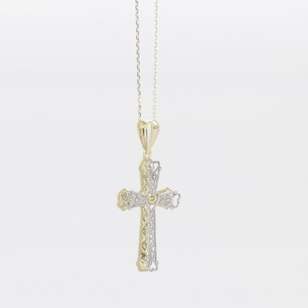 Filigree Style Cross Necklace Pendant - Gloria Jewels