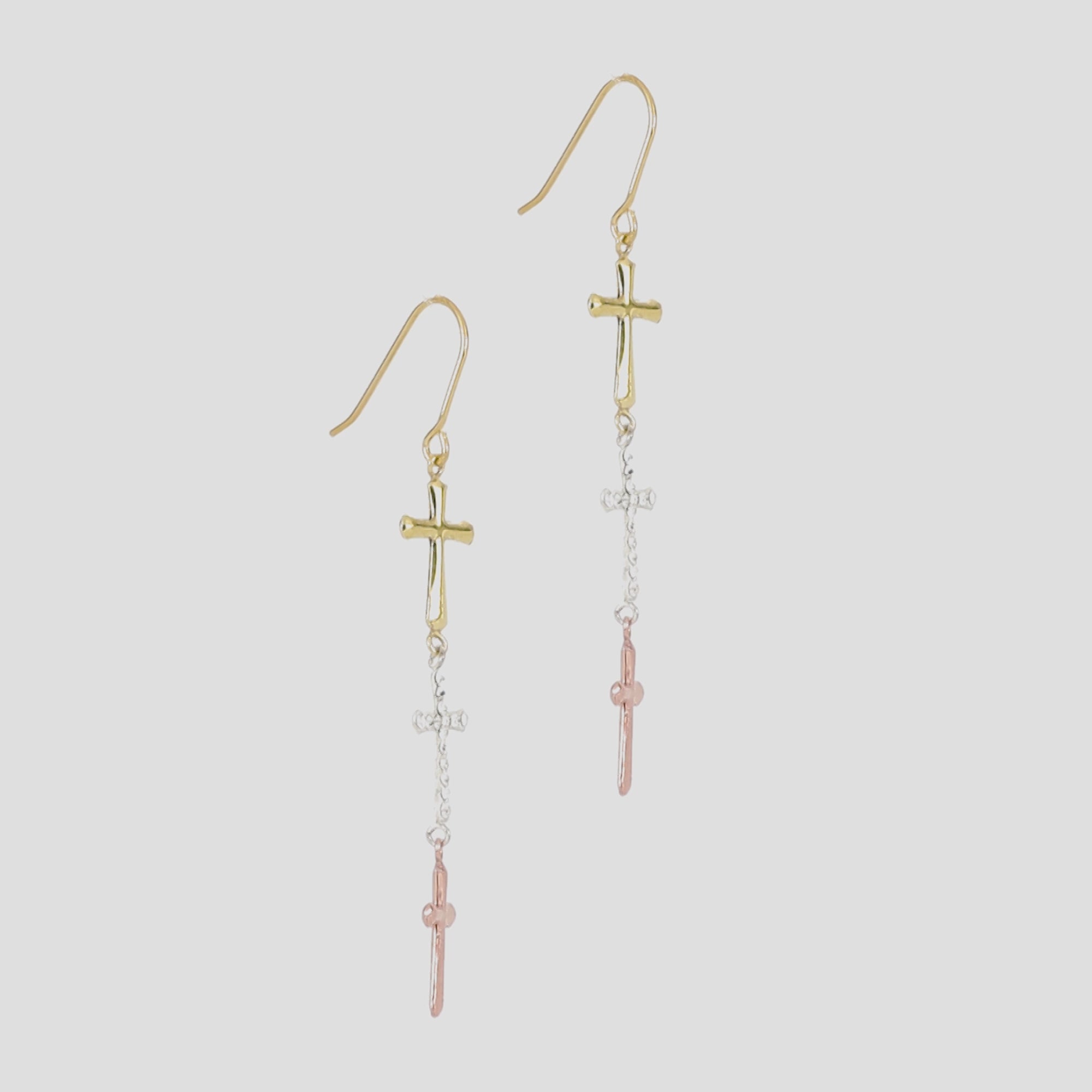 "Answered Prayer" Triple Cross Earrings