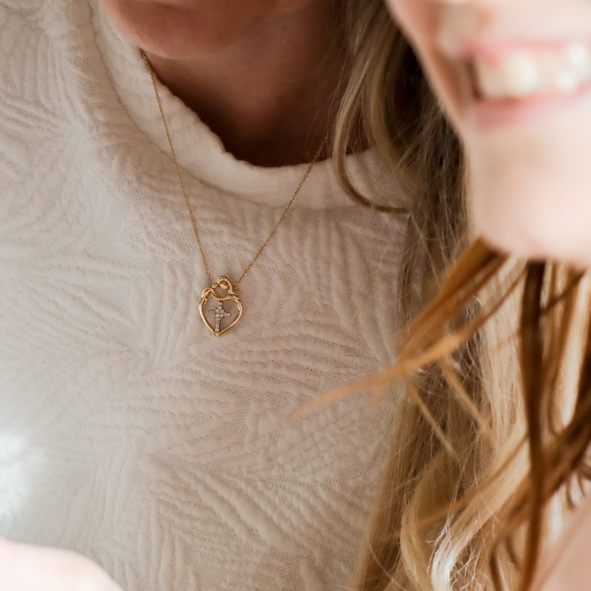 "Mother & Child" Eternal Love Crystal Pendant