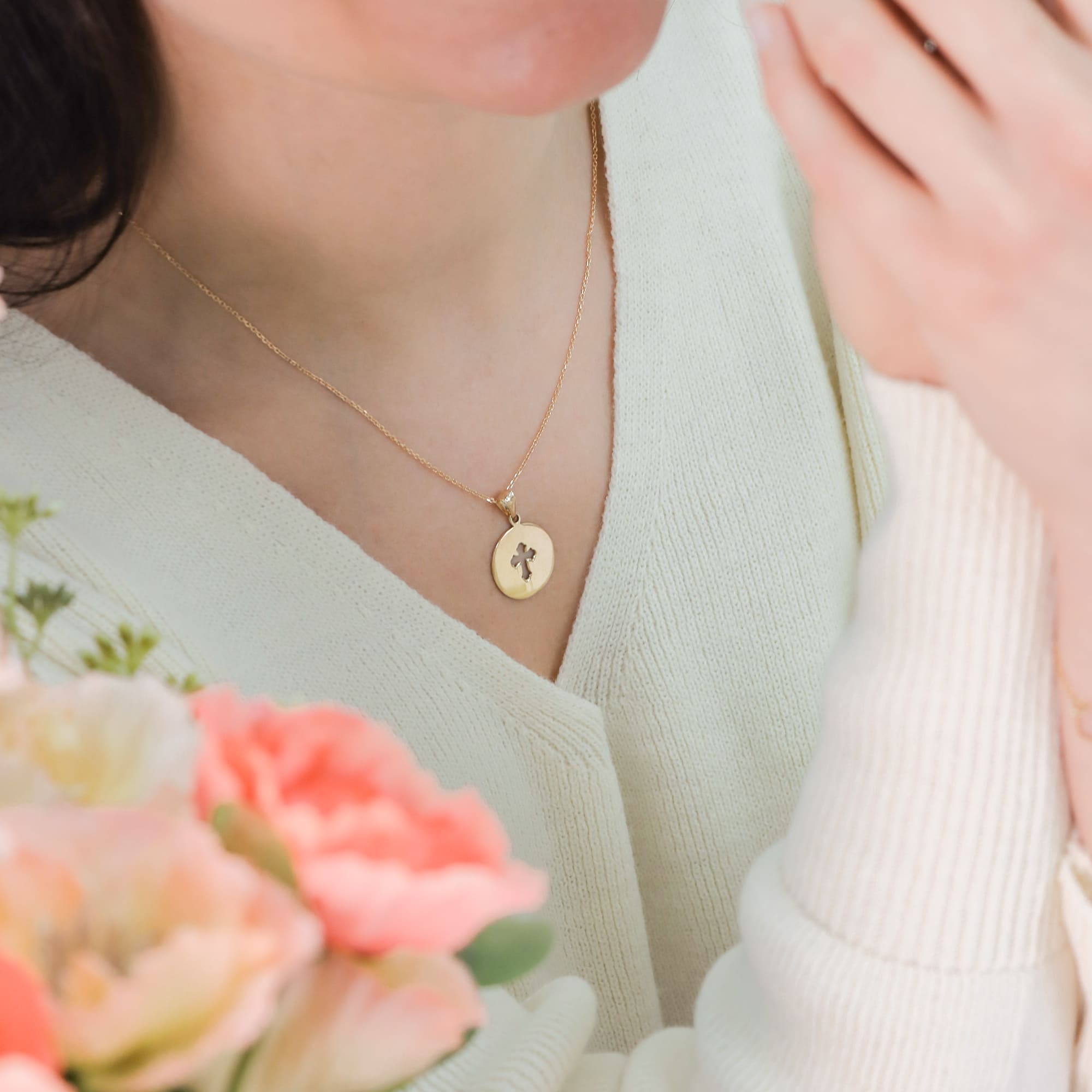 Cutout Cross Disc Pendant