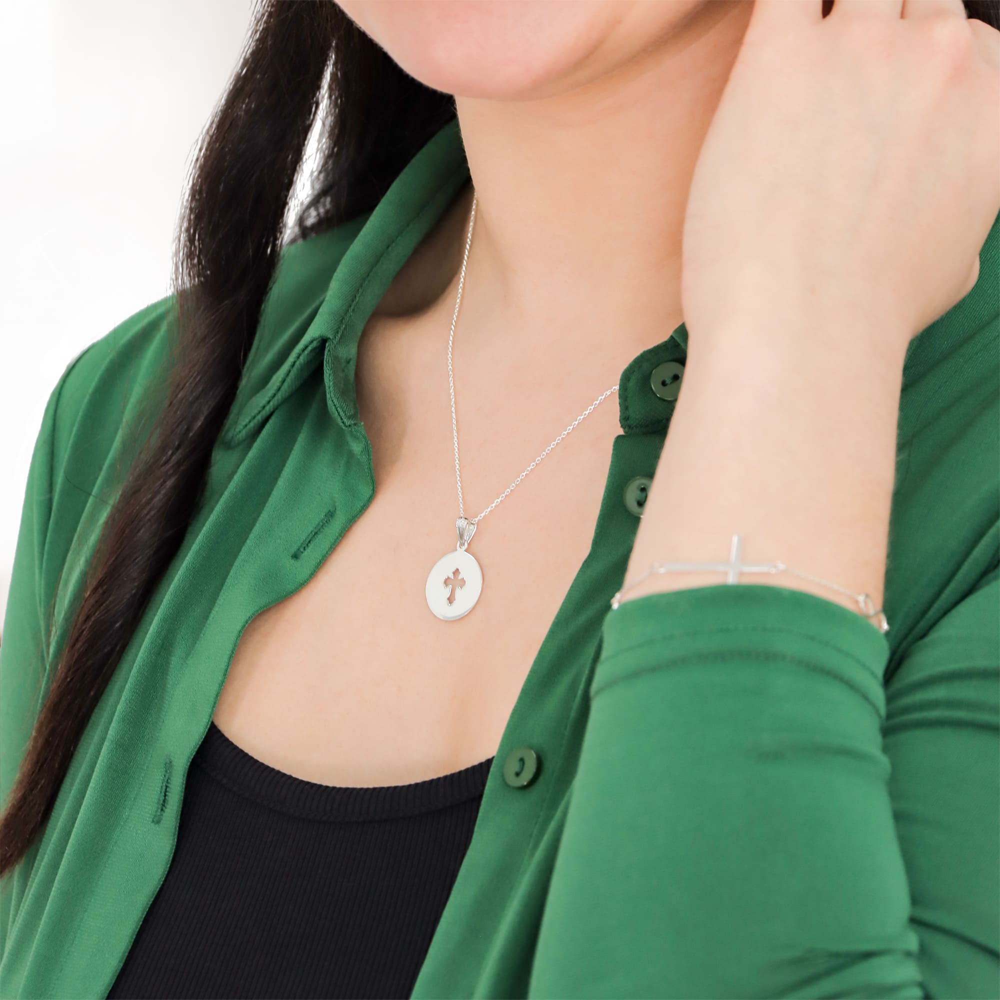 Cutout Cross Disc Pendant