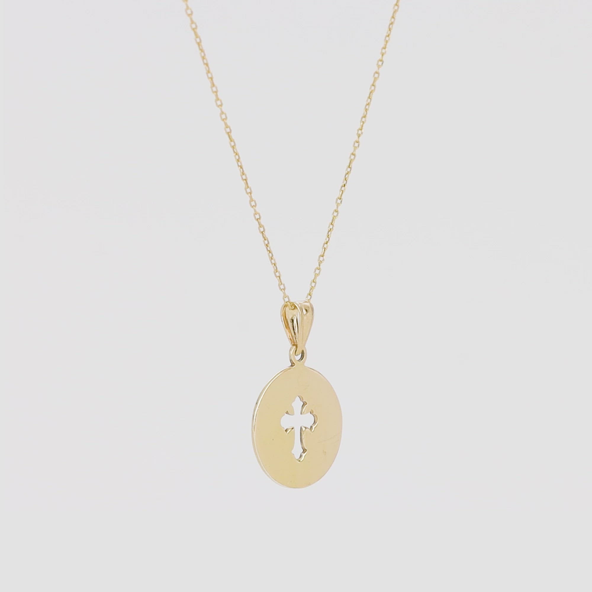 Cutout Cross Disc Pendant