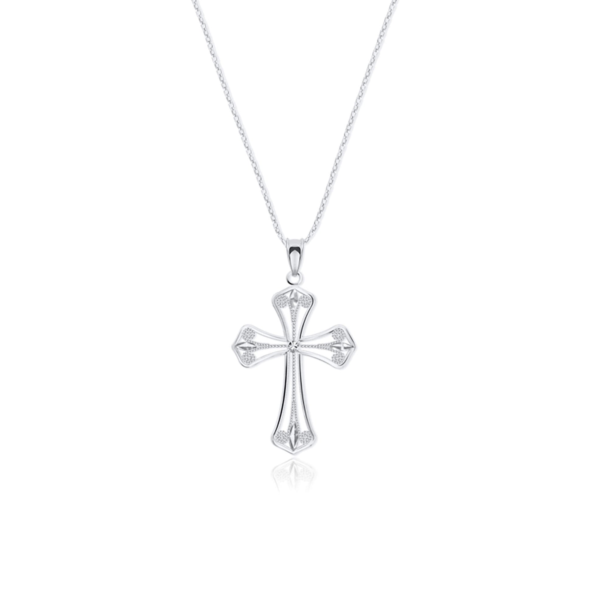 Ray of Light Cross Pendant Necklace - Gloria Jewels