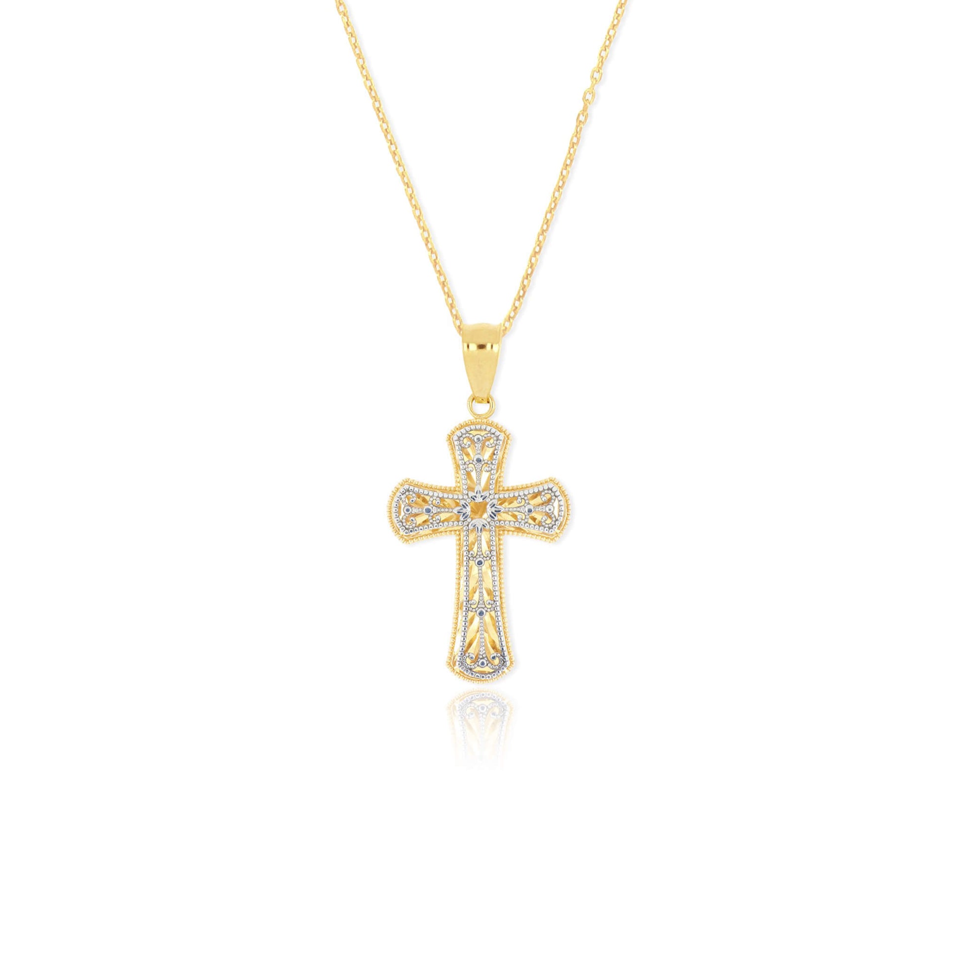 Double Layered Cross Pendant - Gloria Jewels