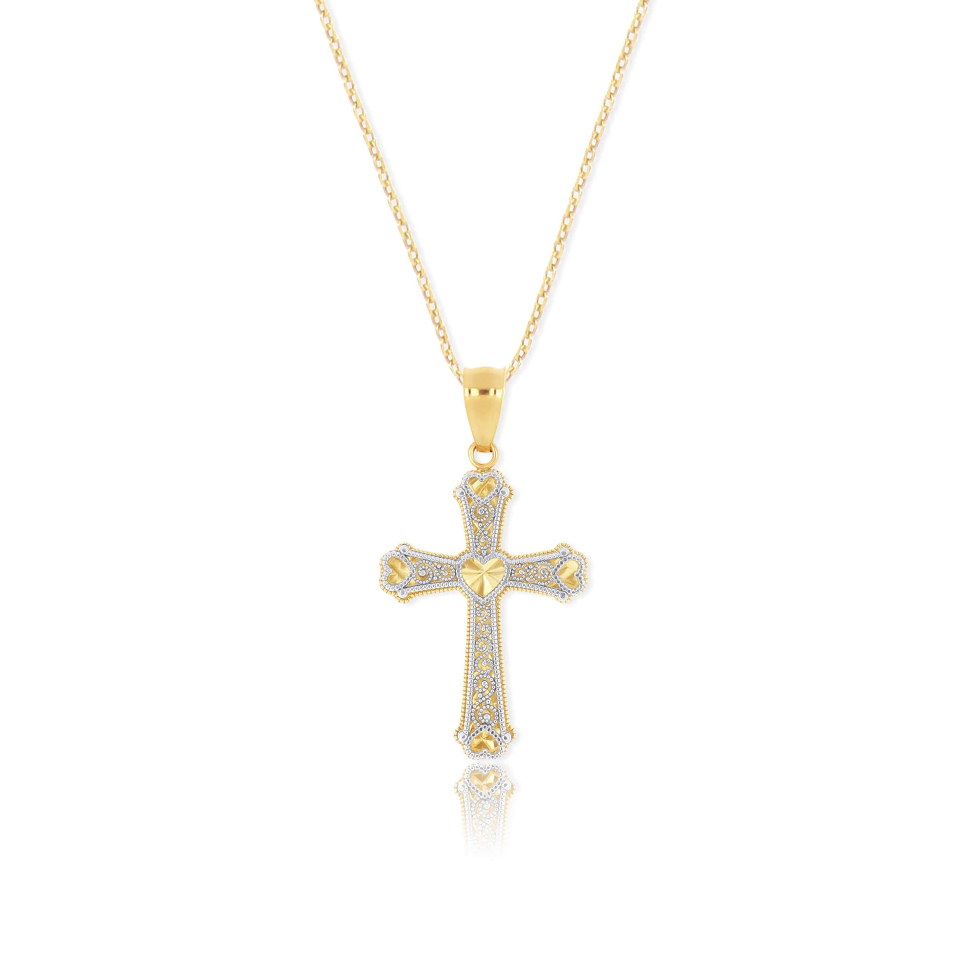 Filigree Style Cross Necklace Pendant - Gloria Jewels