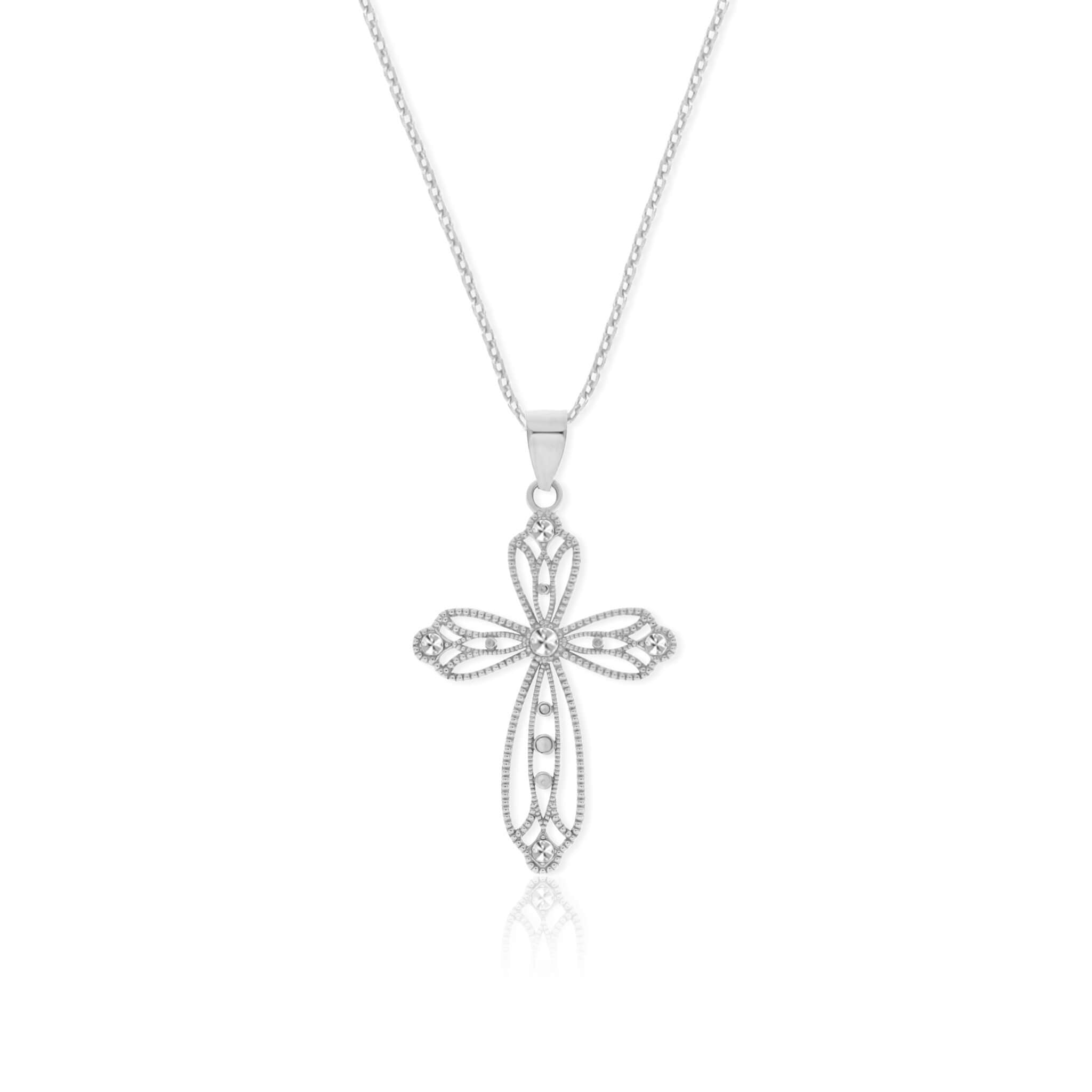 Softly Curved Cross Necklace Pendant - Gloria Jewels