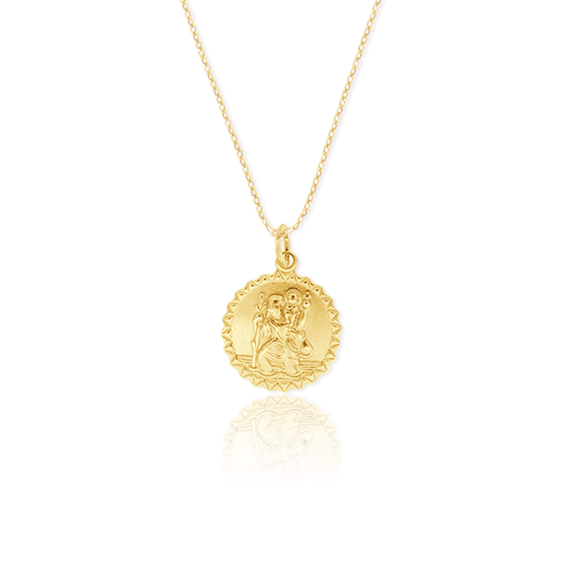Saint Christopher Round Edge Necklace - Gloria Jewels