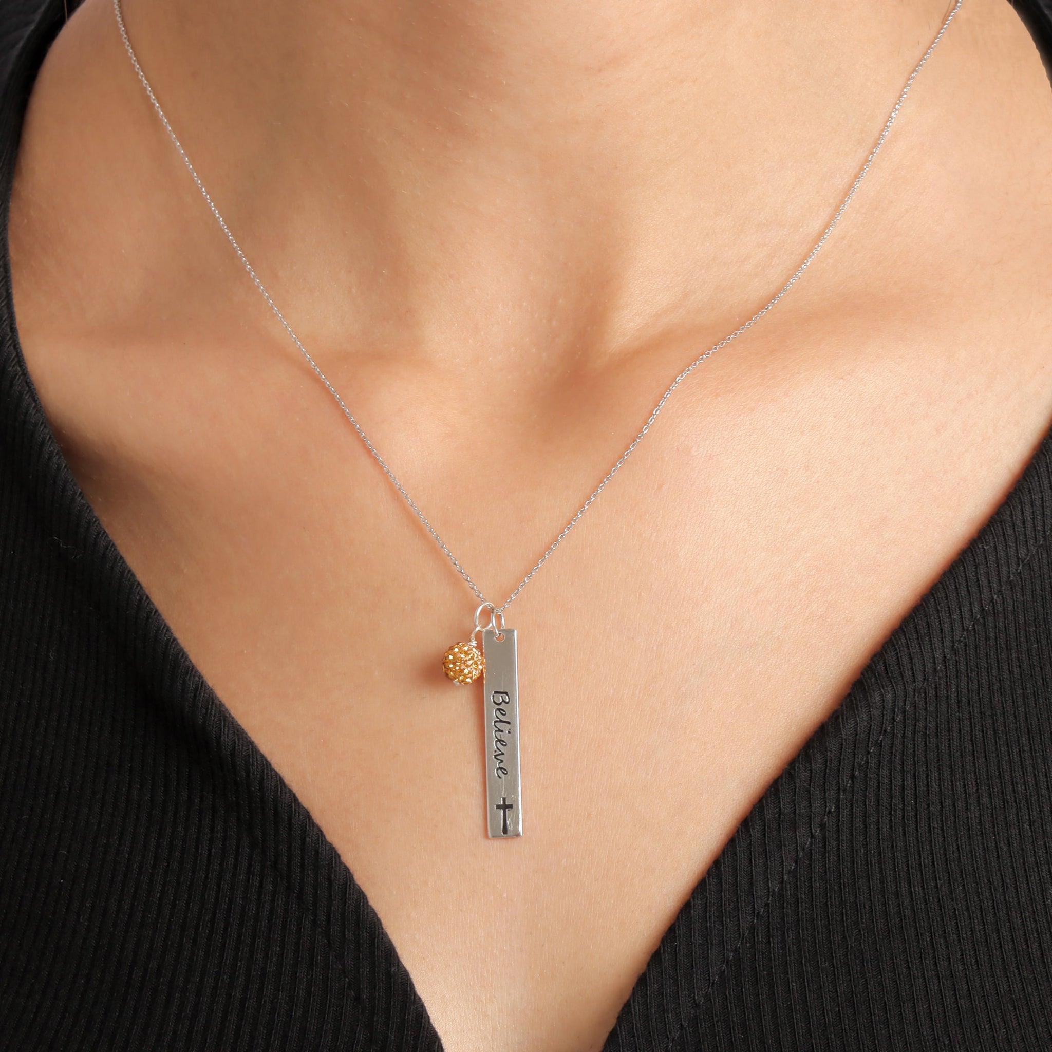 Inspired Bar Pendant "Believe"