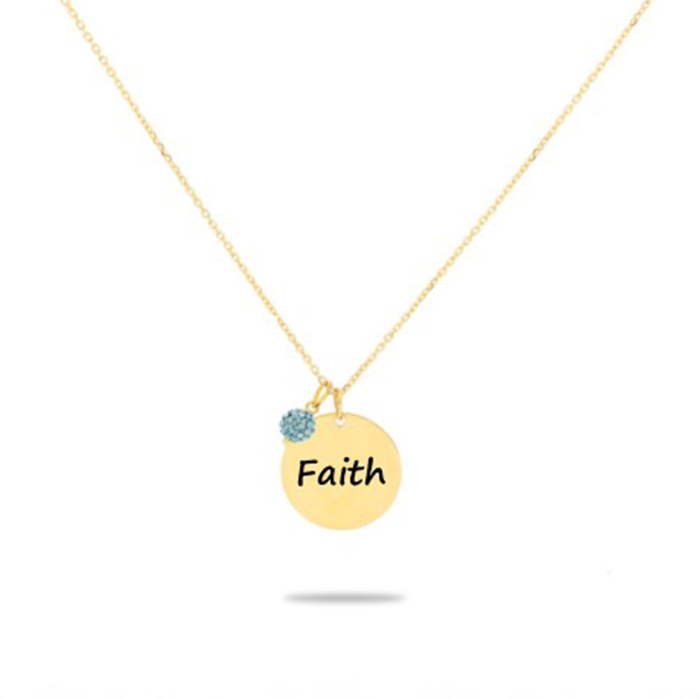 Inspired Circle Pendant "Faith"