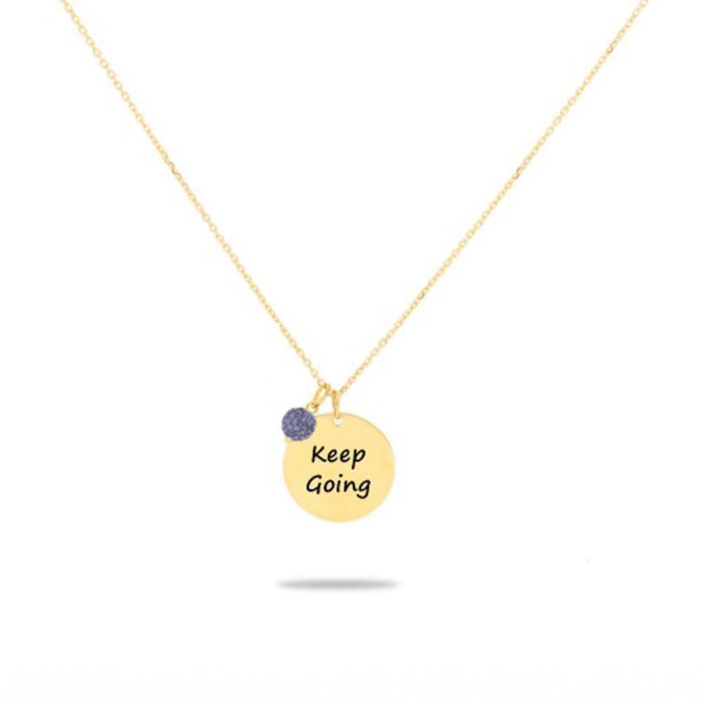 Inspired Circle Pendant "Keep Going"