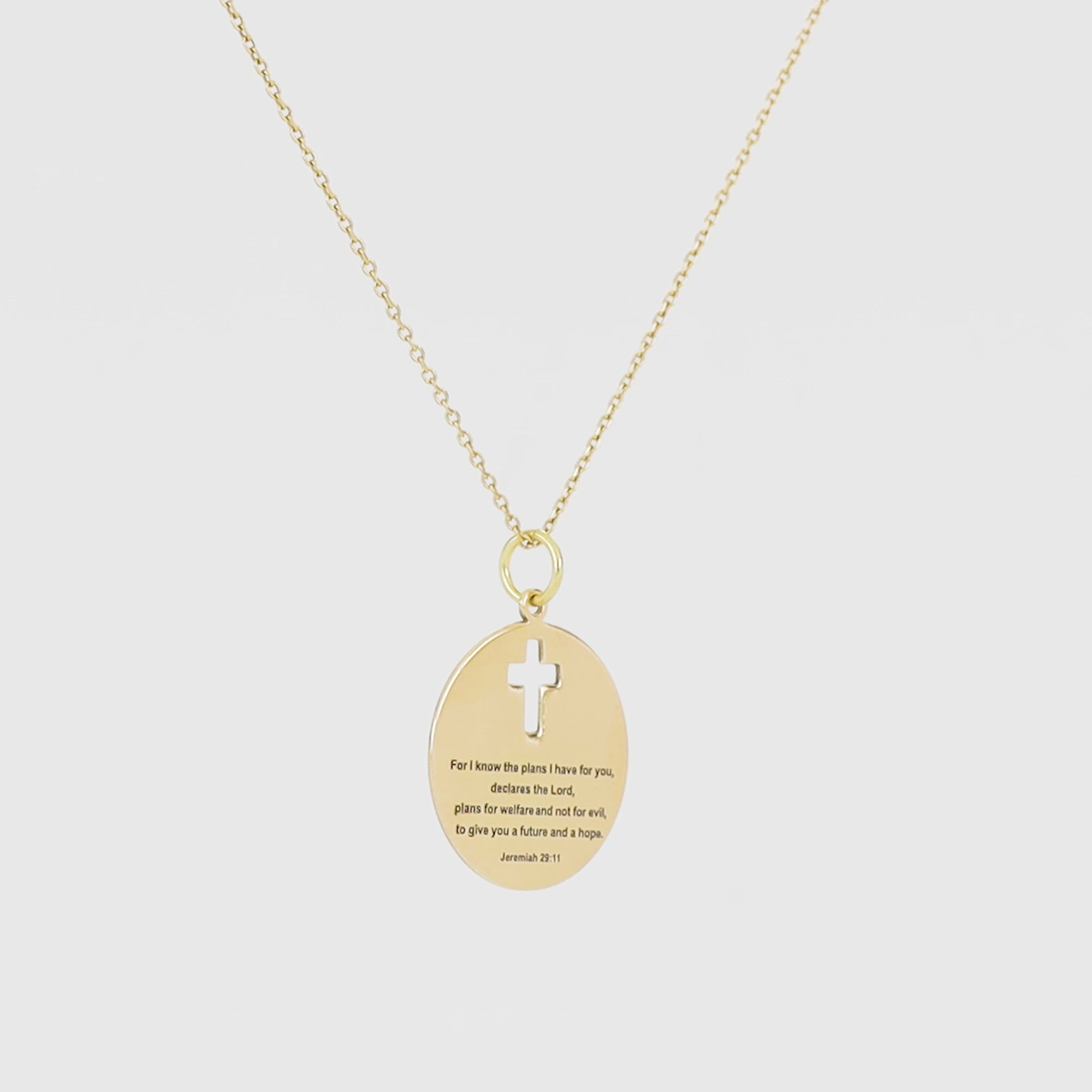 Inscribed Bible Verse Round Pendant