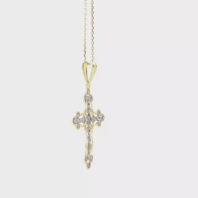 Open Lace Cross Pendant Necklace