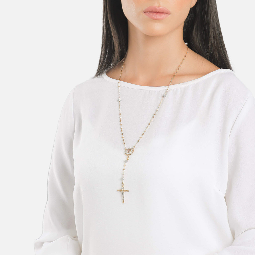 Classic Rosary With Crystals - Gloria Jewels