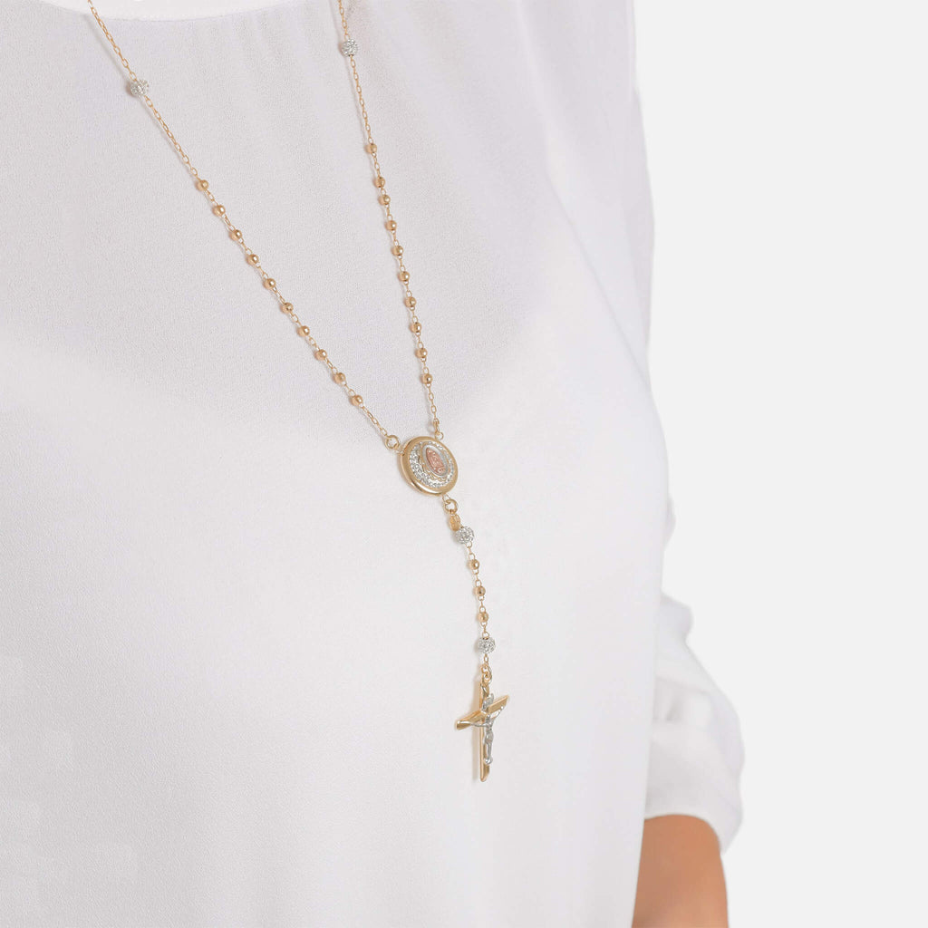 Classic Rosary With Crystals - Gloria Jewels