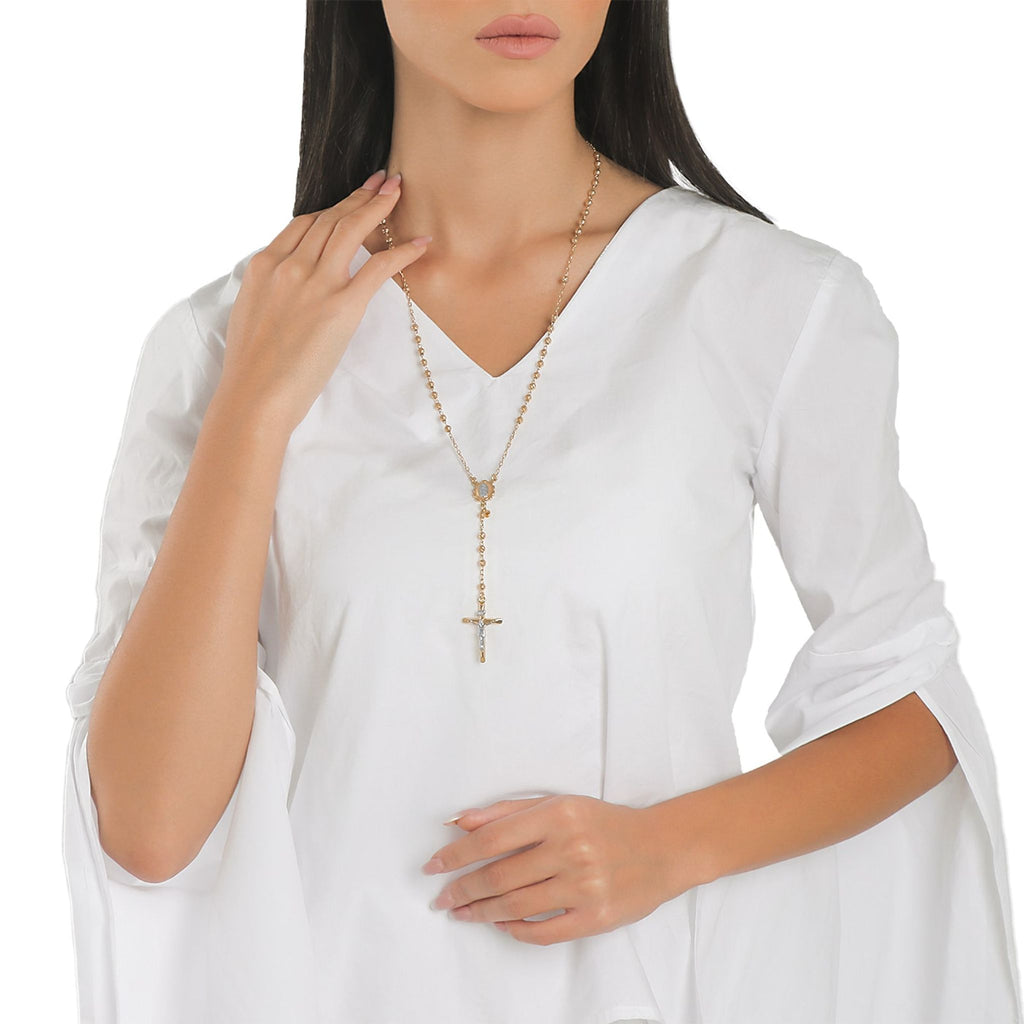 Classic Rosary With Bar-Cut Beads - Gloria Jewels