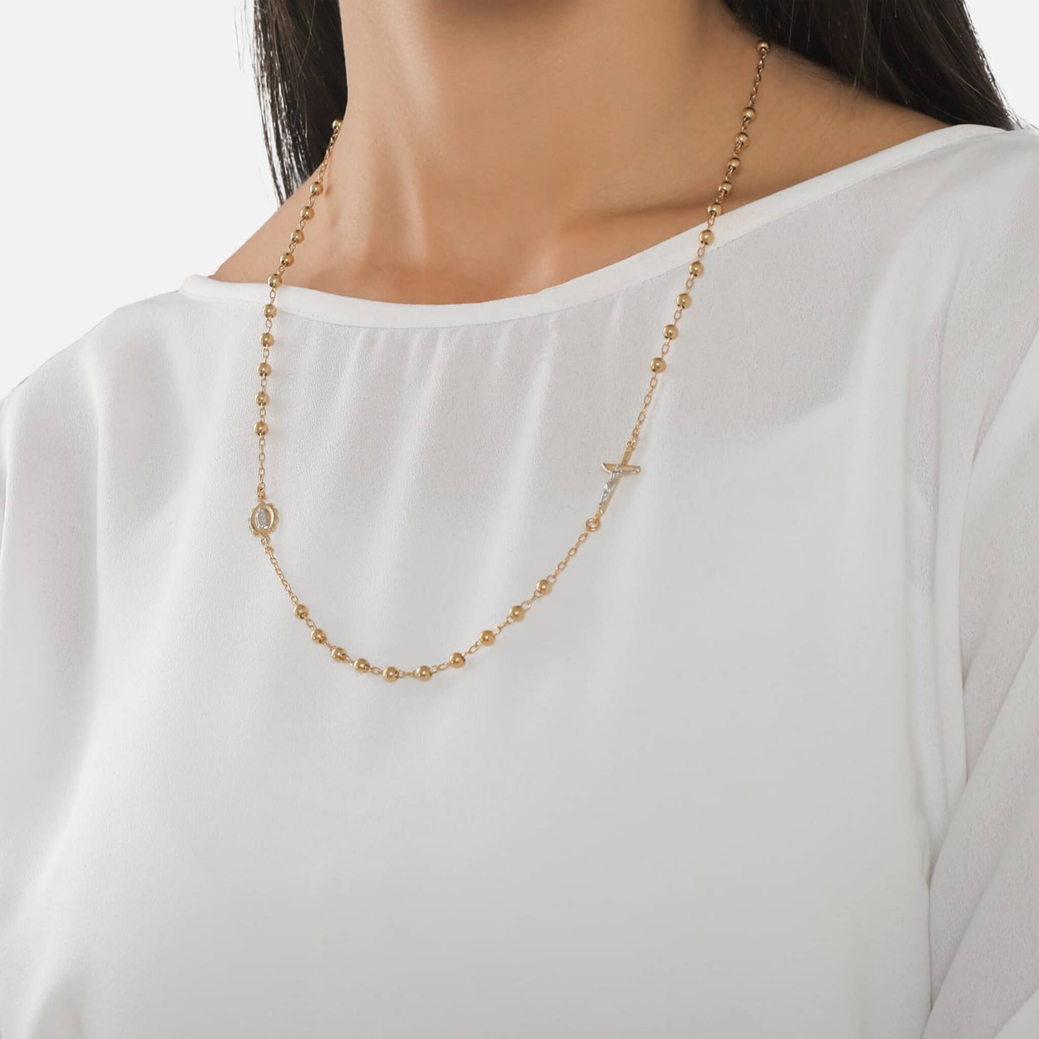 In-Line Faith Medallion Necklace - Gloria Jewels