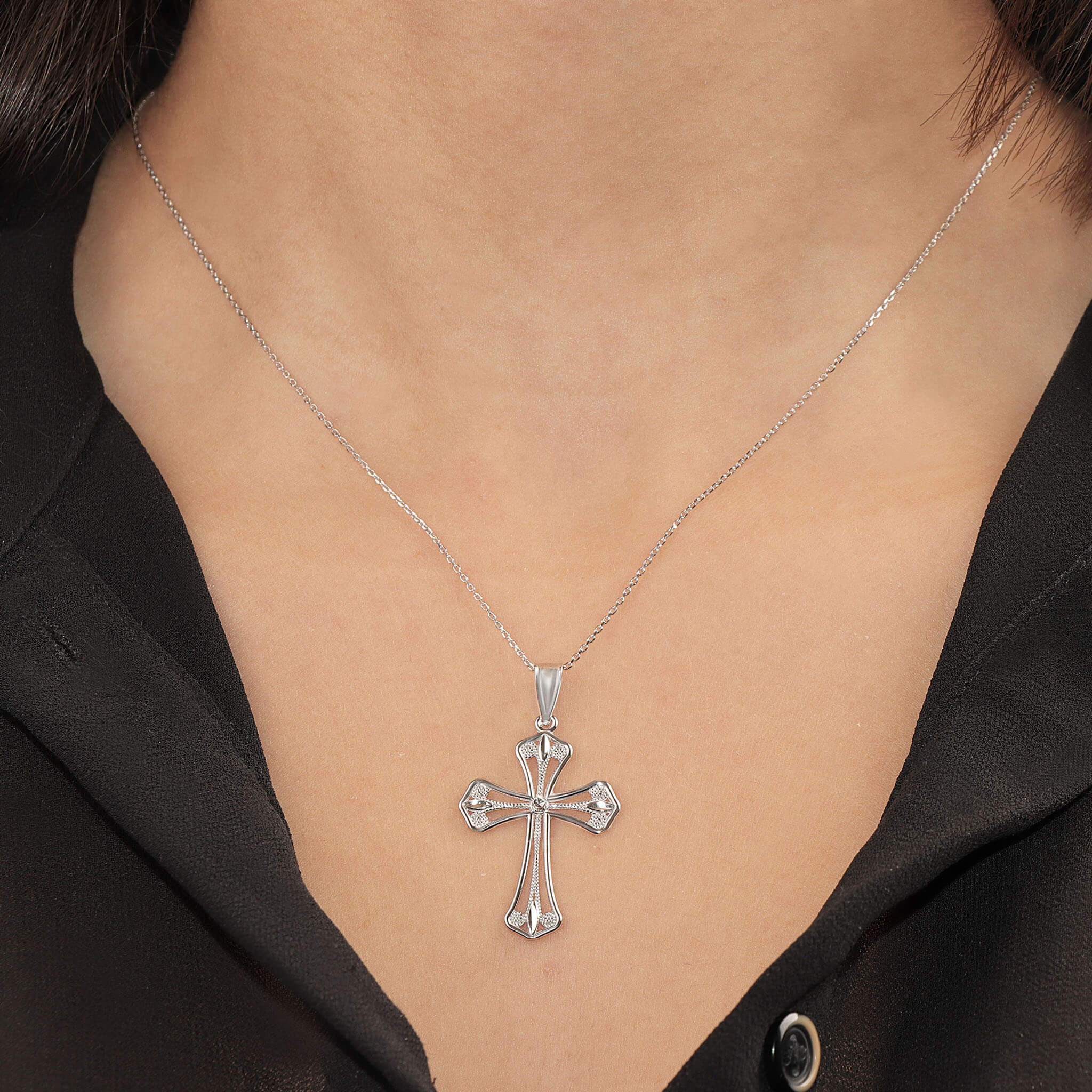 Ray of Light Cross Pendant Necklace - Gloria Jewels