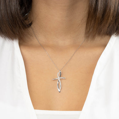 Ribbon Cross Necklace Pendant - Gloria Jewels