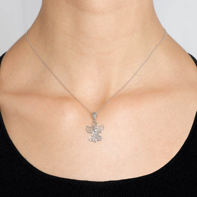 Guardian Angel Embracing Heart Necklace - Gloria Jewels