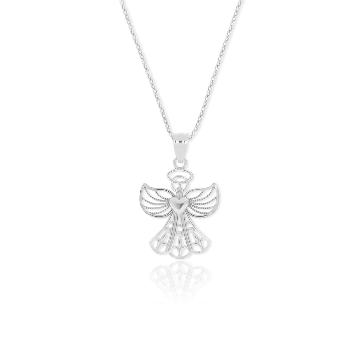 Guardian Angel Embracing Heart Necklace - Gloria Jewels