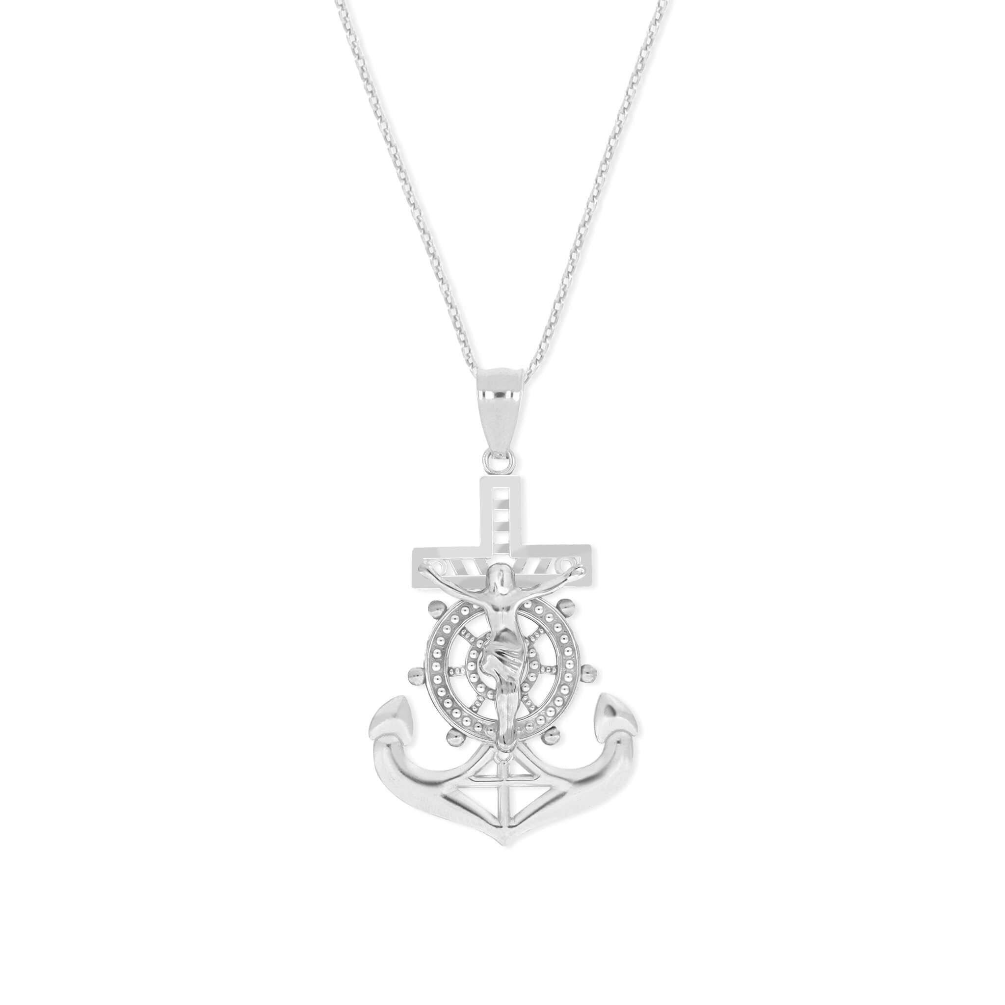 Anchor Crucifix Necklace Pendant - Gloria Jewels