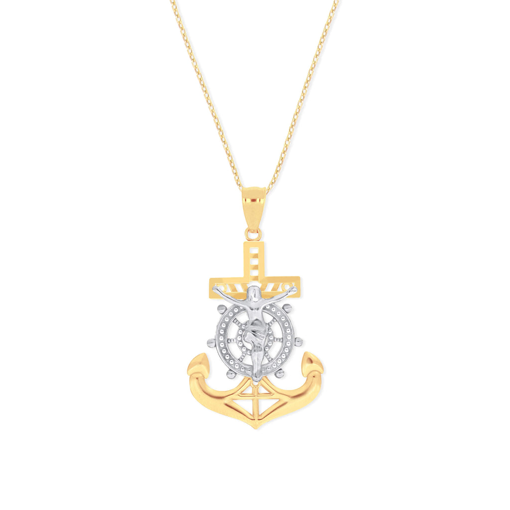 Anchor Crucifix Necklace Pendant - Gloria Jewels