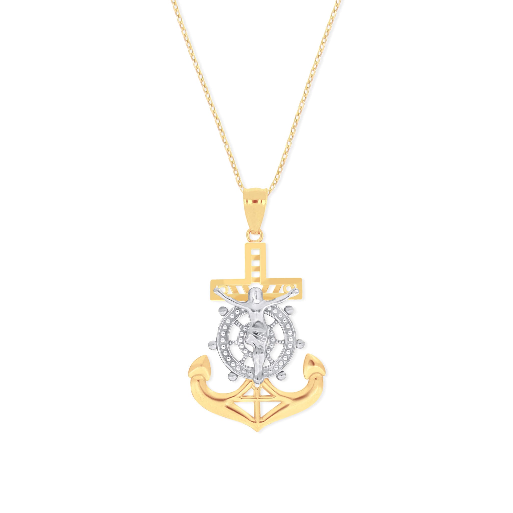Anchor Crucifix Necklace Pendant - Gloria Jewels