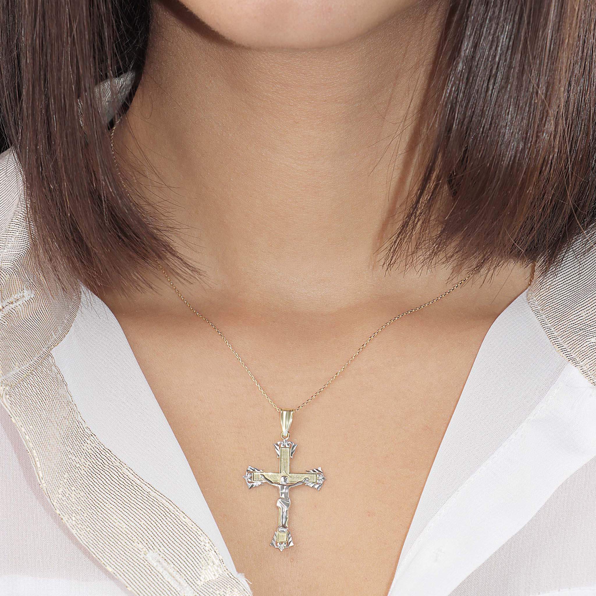 Crucifix Cross Necklace Pendant | Large - Gloria Jewels