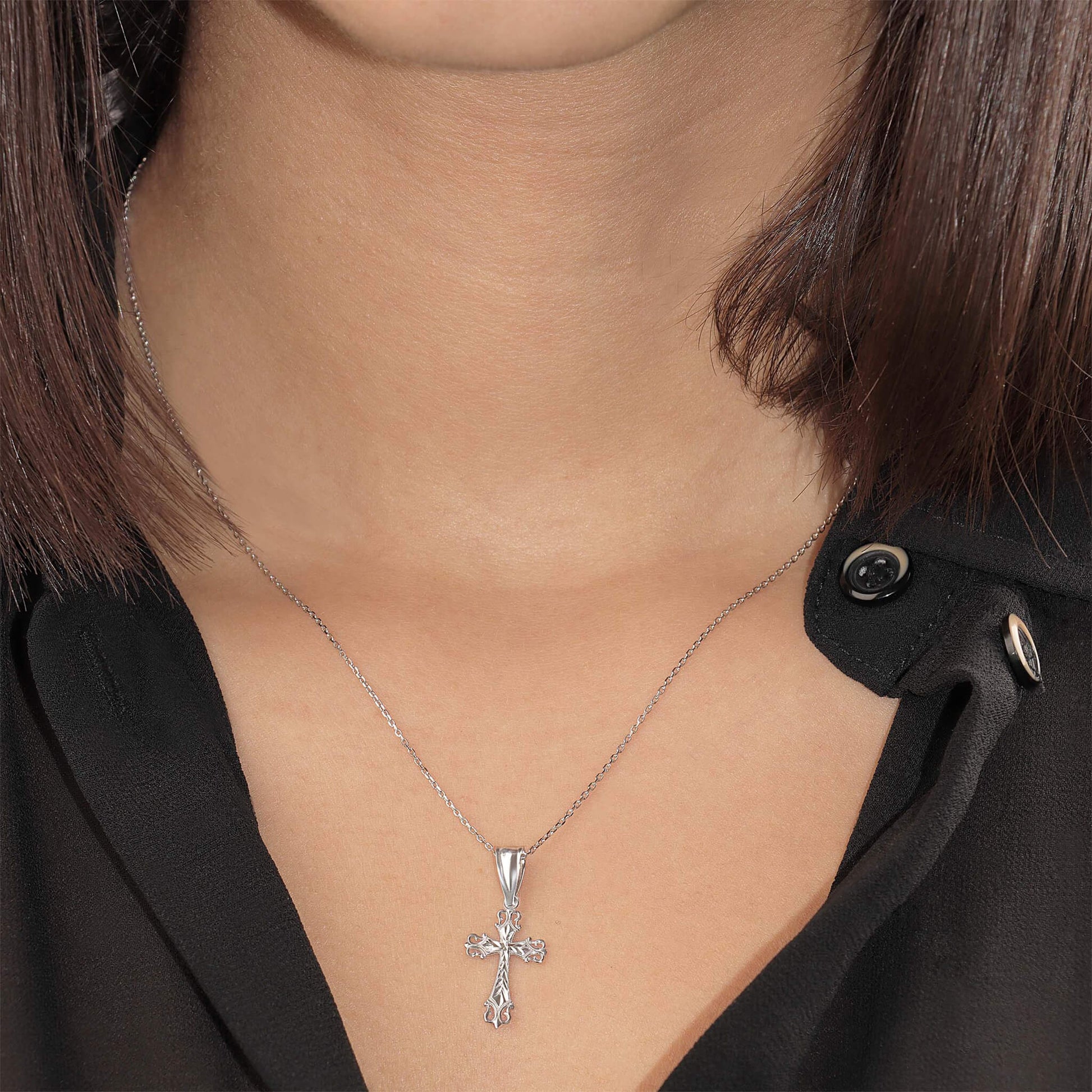 Ealborate Edge Cross Necklace - Gloria Jewels