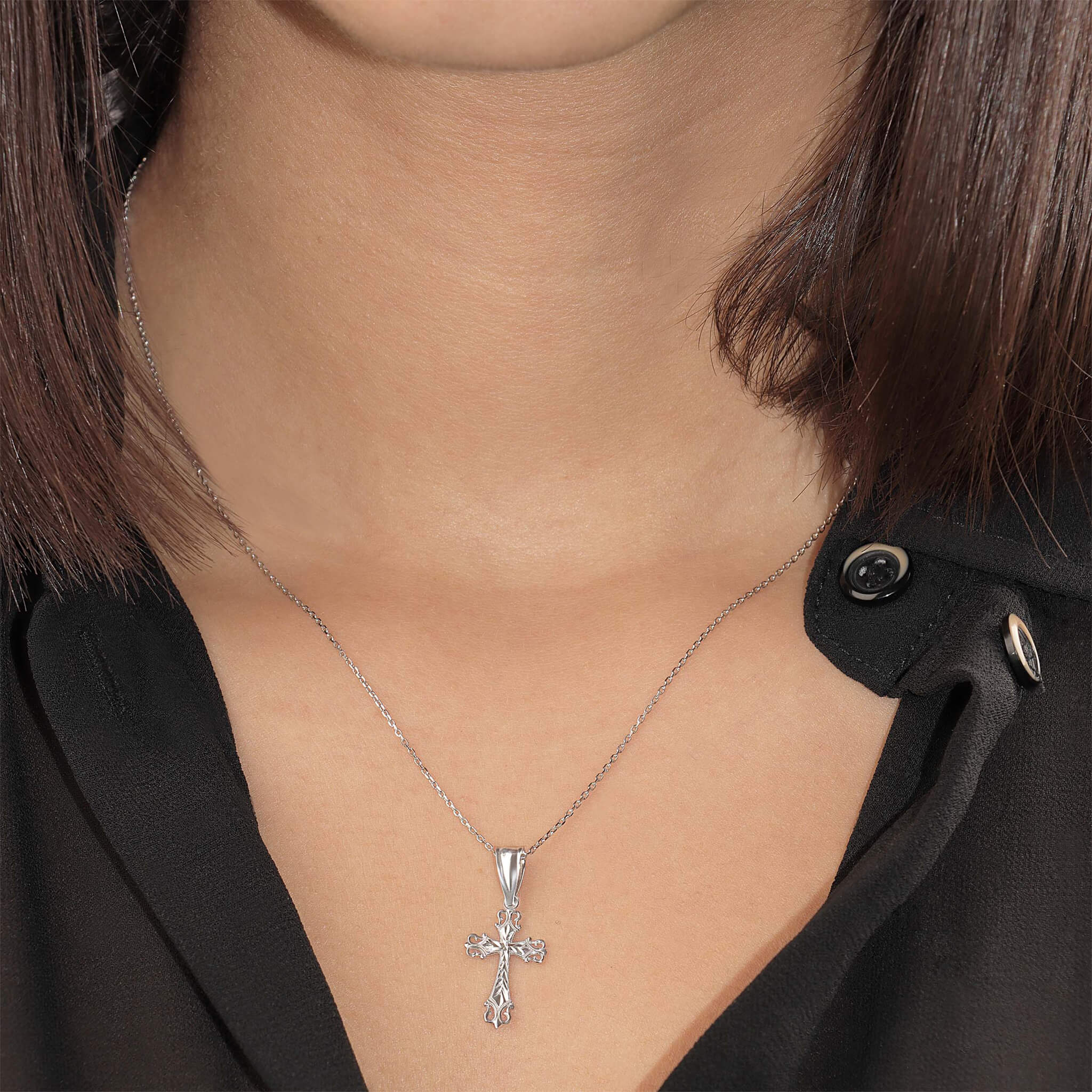Ealborate Edge Cross Necklace - Gloria Jewels