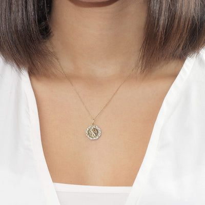 Saint Christopher Faceted Edge Necklace - Gloria Jewels