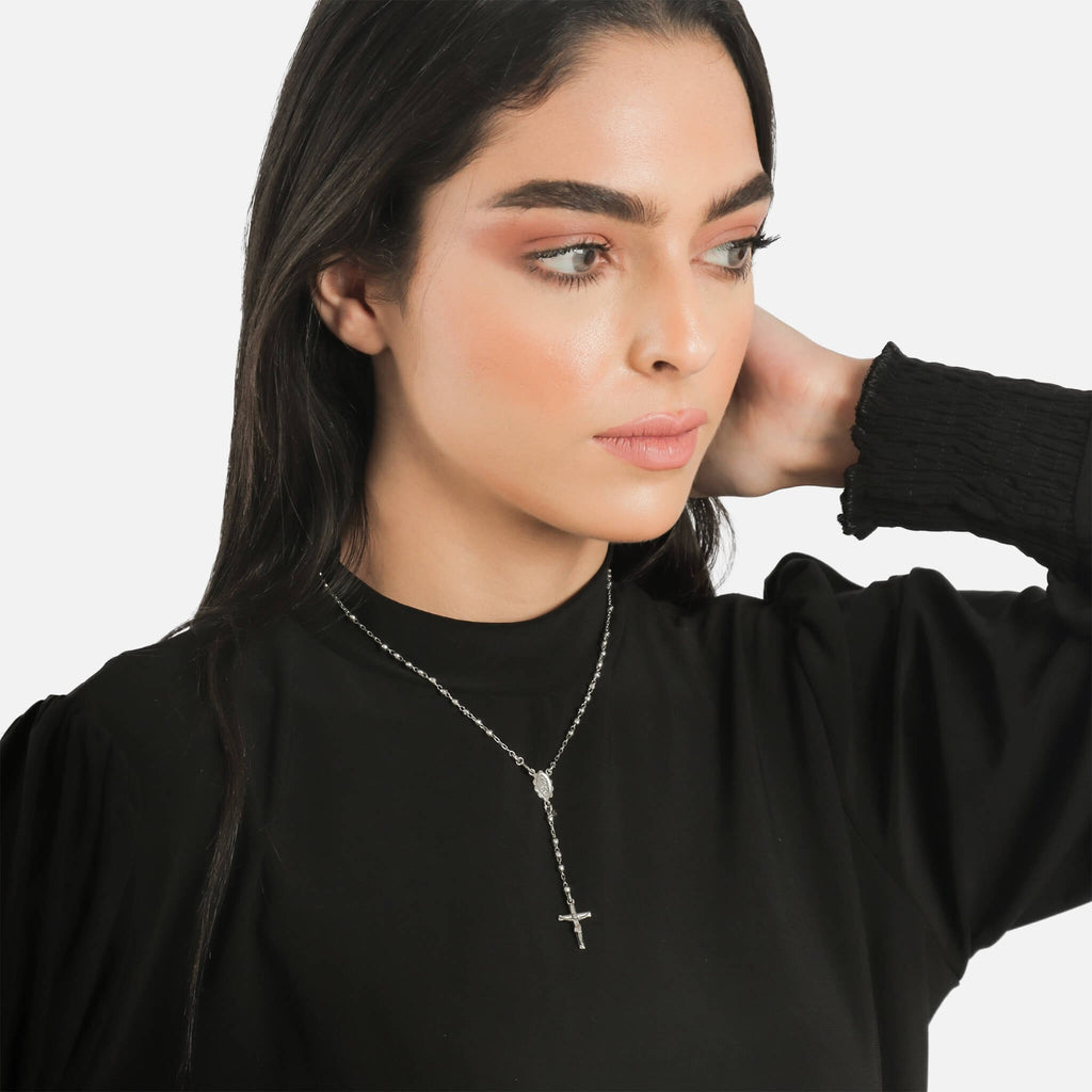 The Gloria | Signature Rosary Necklace 17" - Gloria Jewels