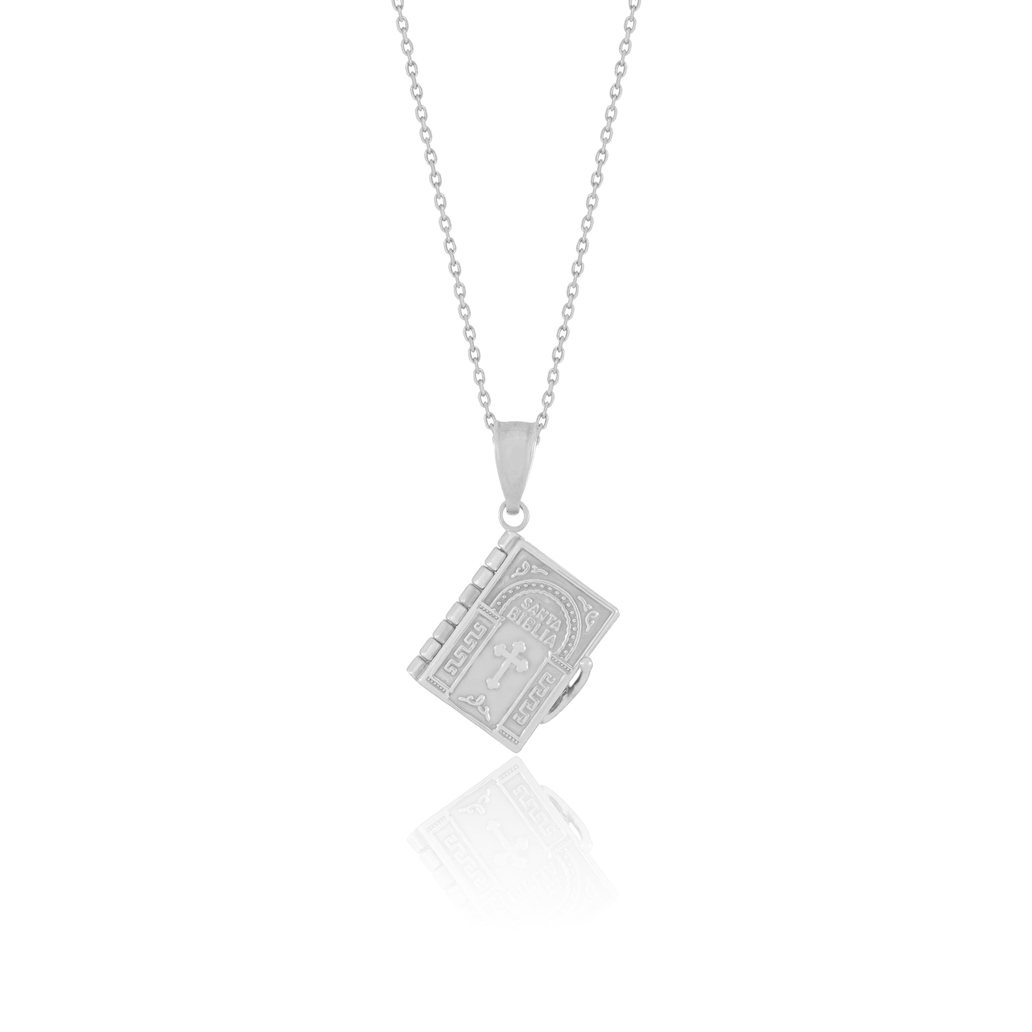 Bible Book Pendant | Padre Nuestro Inscribed - Gloria Jewels
