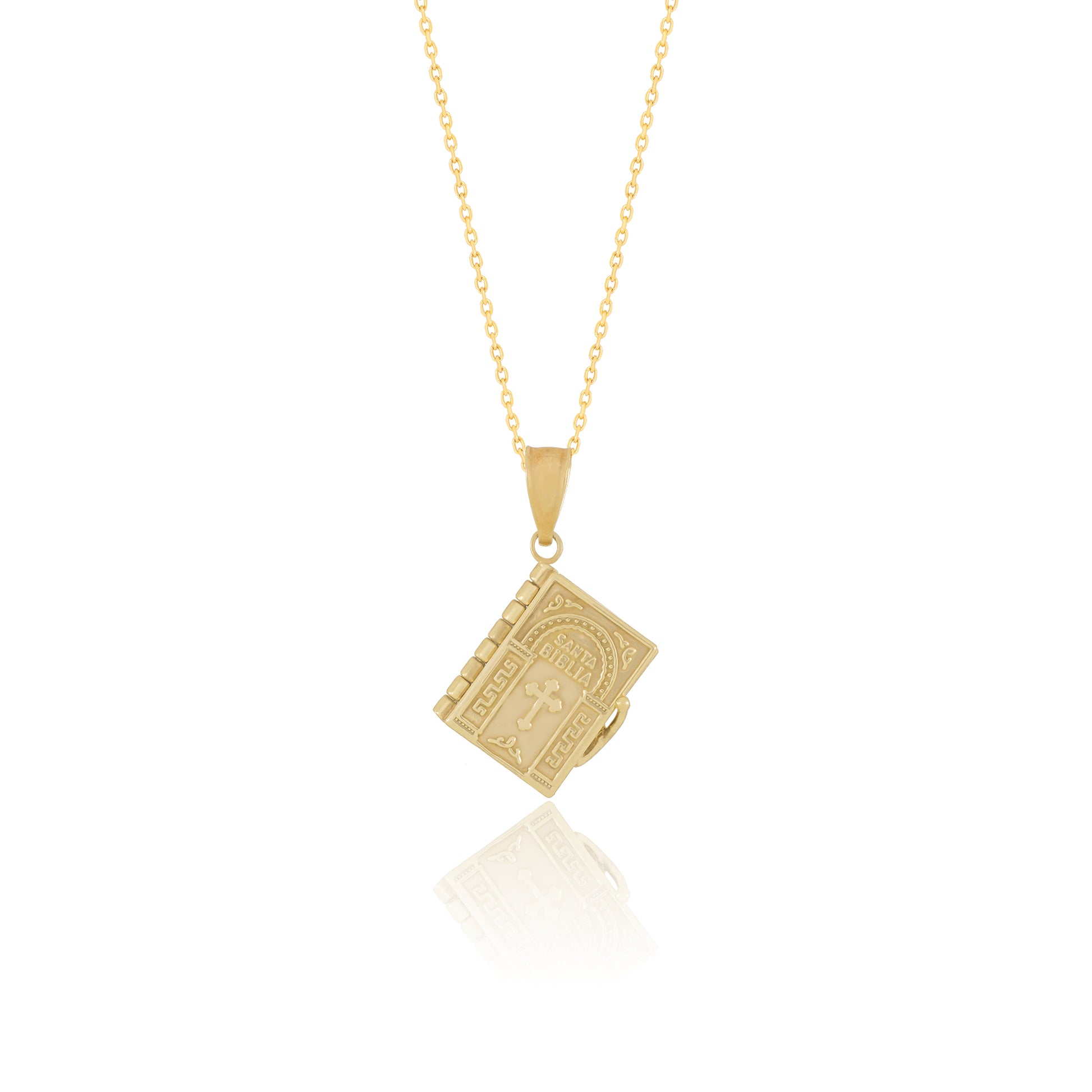 Bible Book Pendant | Padre Nuestro Inscribed - Gloria Jewels