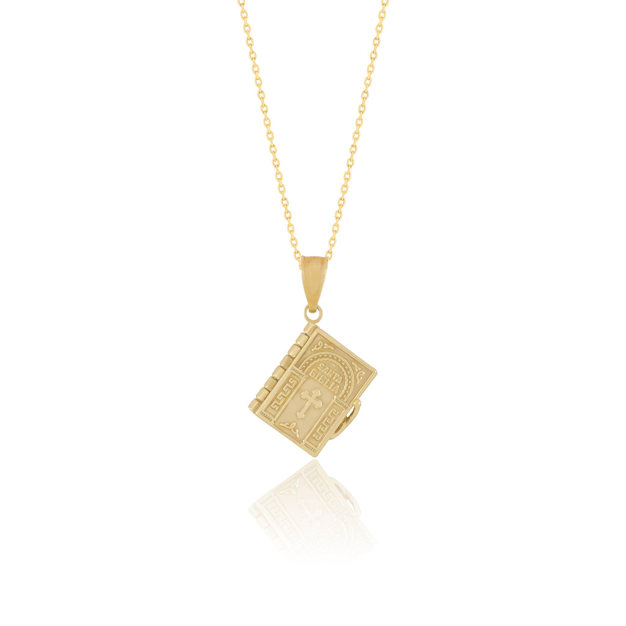 Bible Book Pendant | Padre Nuestro Inscribed - Gloria Jewels