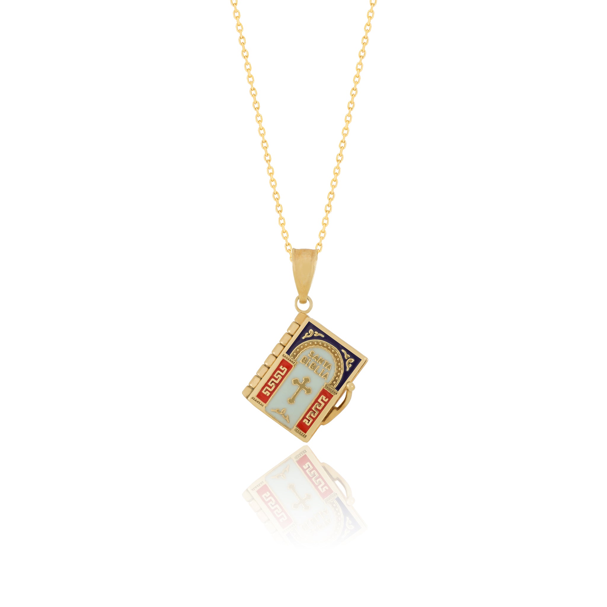 Bible Book Pendant | Padre Nuestro Inscribed - Gloria Jewels