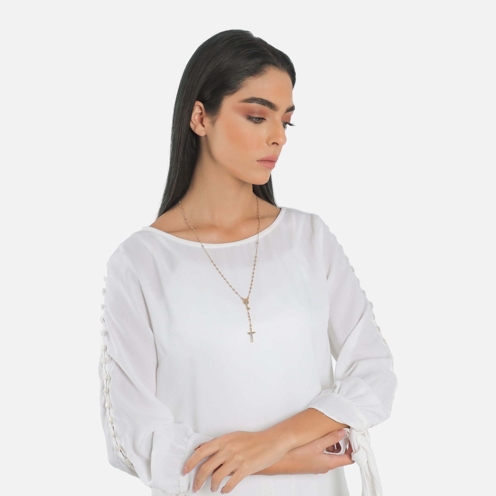 The Gloria | Signature Rosary Necklace 24" - Gloria Jewels